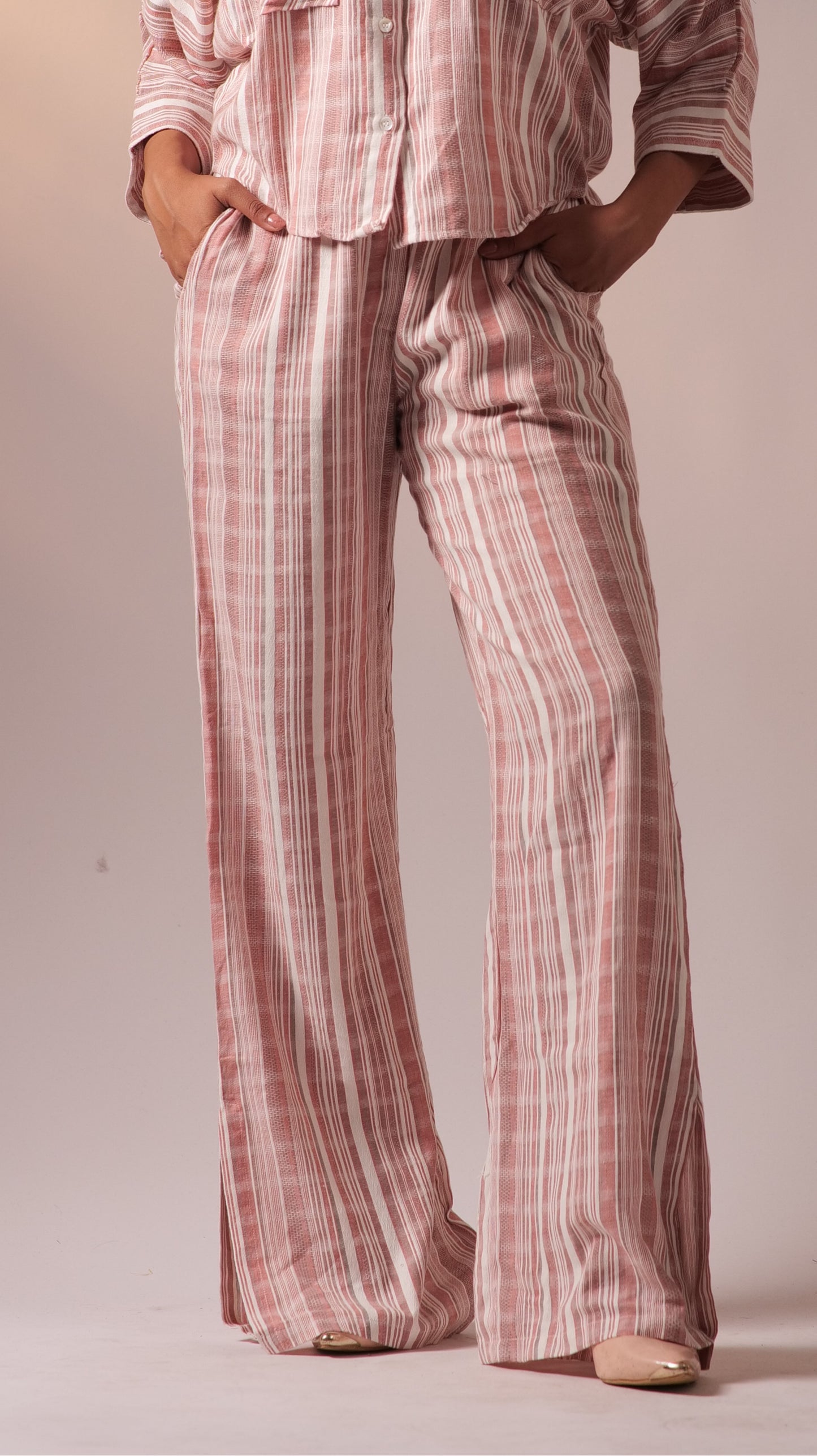 Batweave Shirt Pant Set - Wine+White