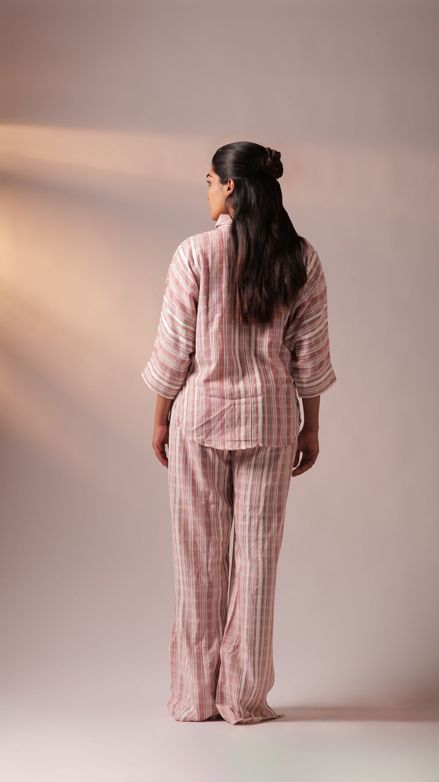 Batweave Shirt Pant Set - Wine+White