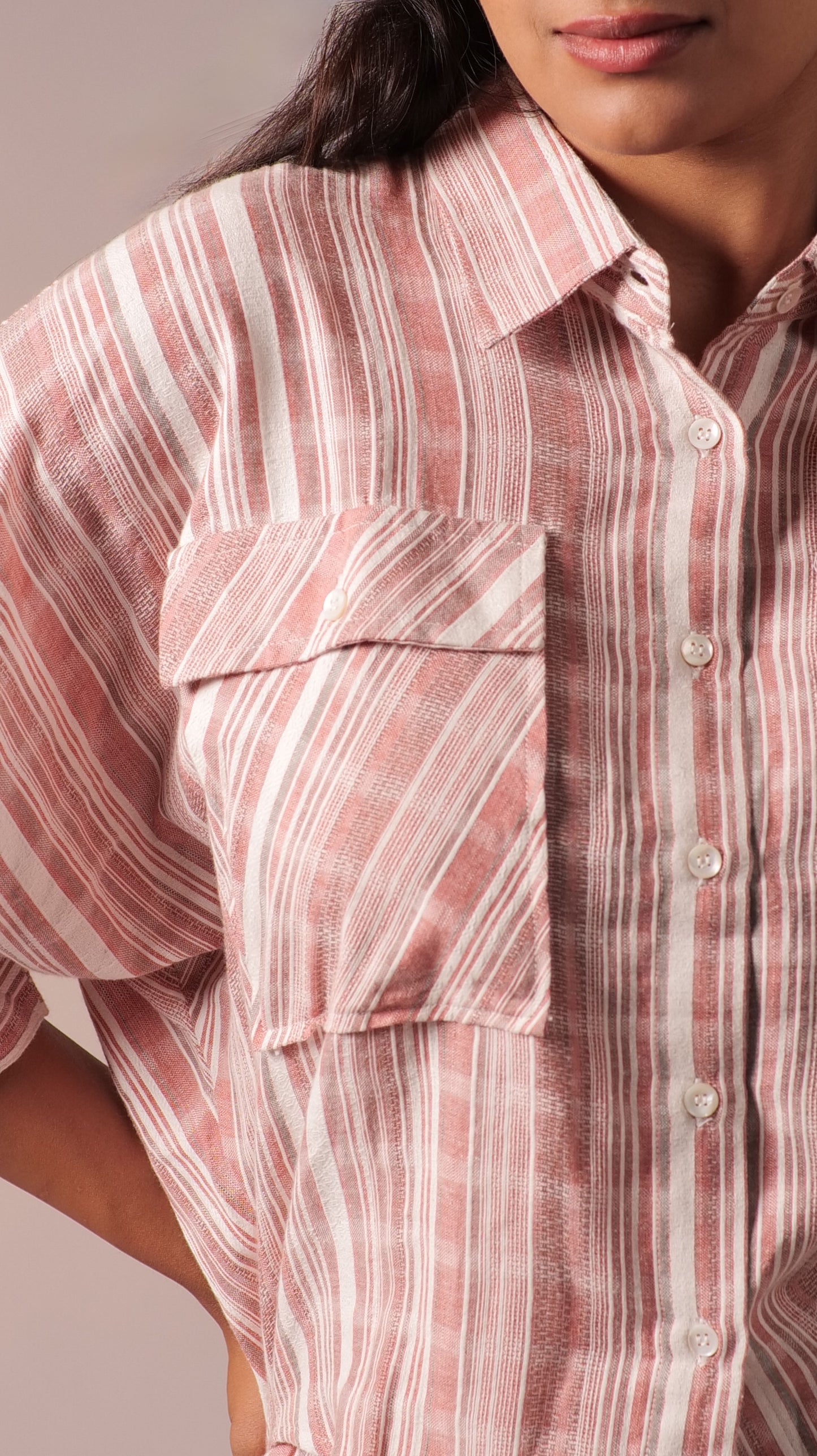 Batweave Shirt Pant Set - Wine+White
