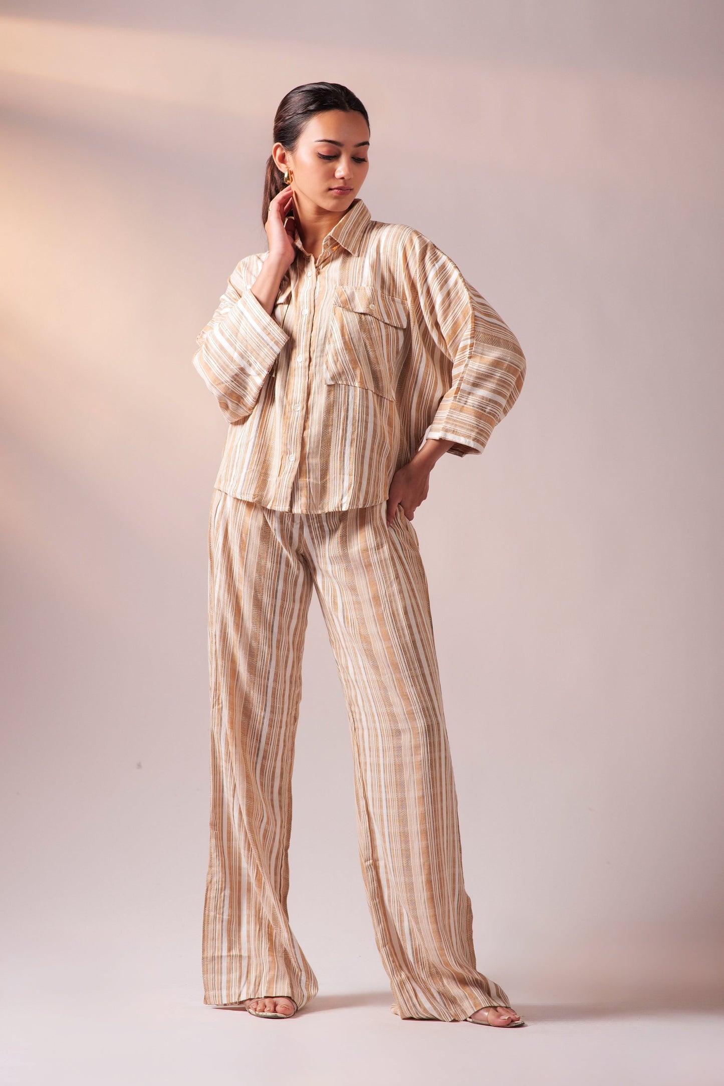 Batweave Shirt Pant Set - Mustard+White