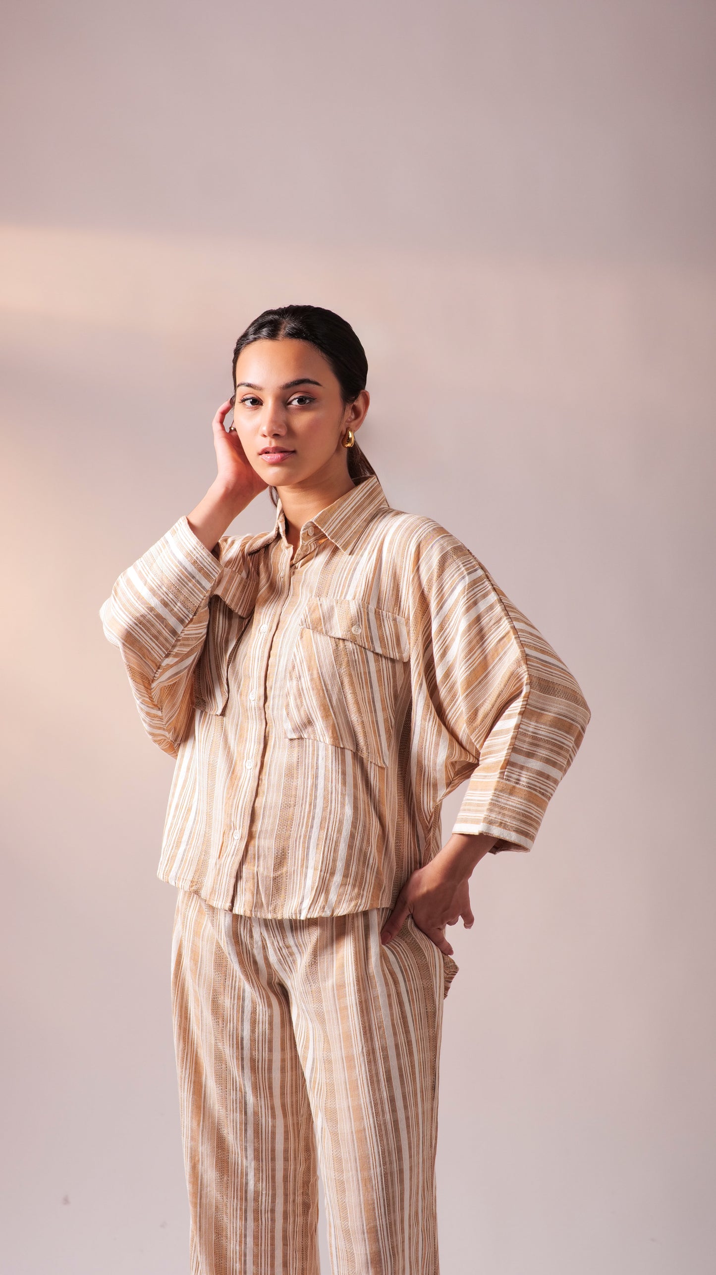 Batweave Shirt Pant Set - Mustard+White