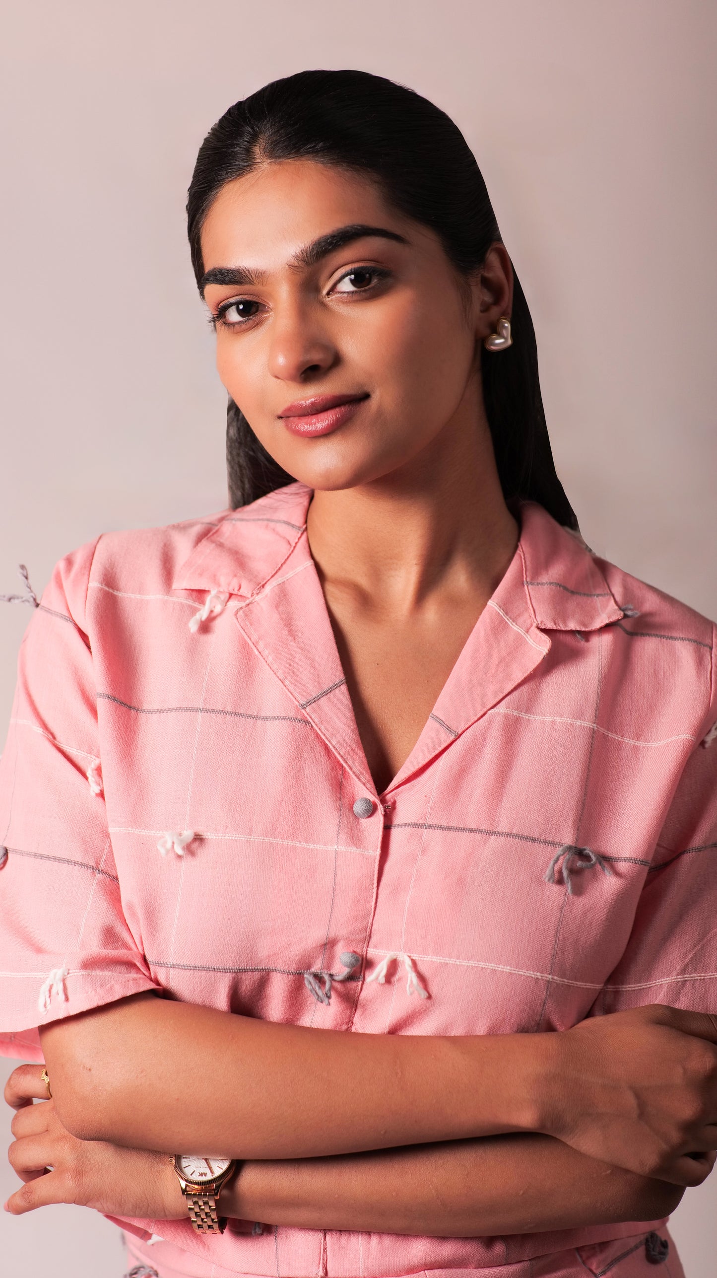 Knotty Top Skirt Set - Pink