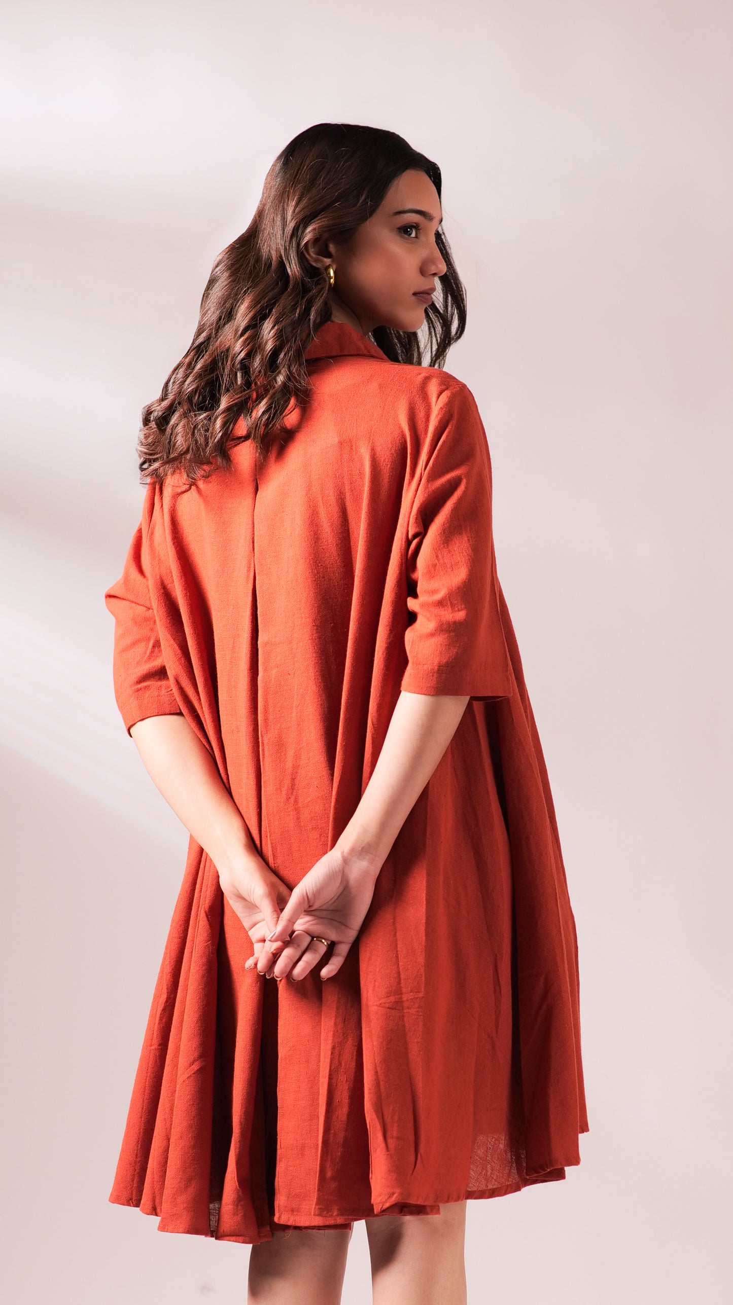 Sunset Free Size Dress - Rust
