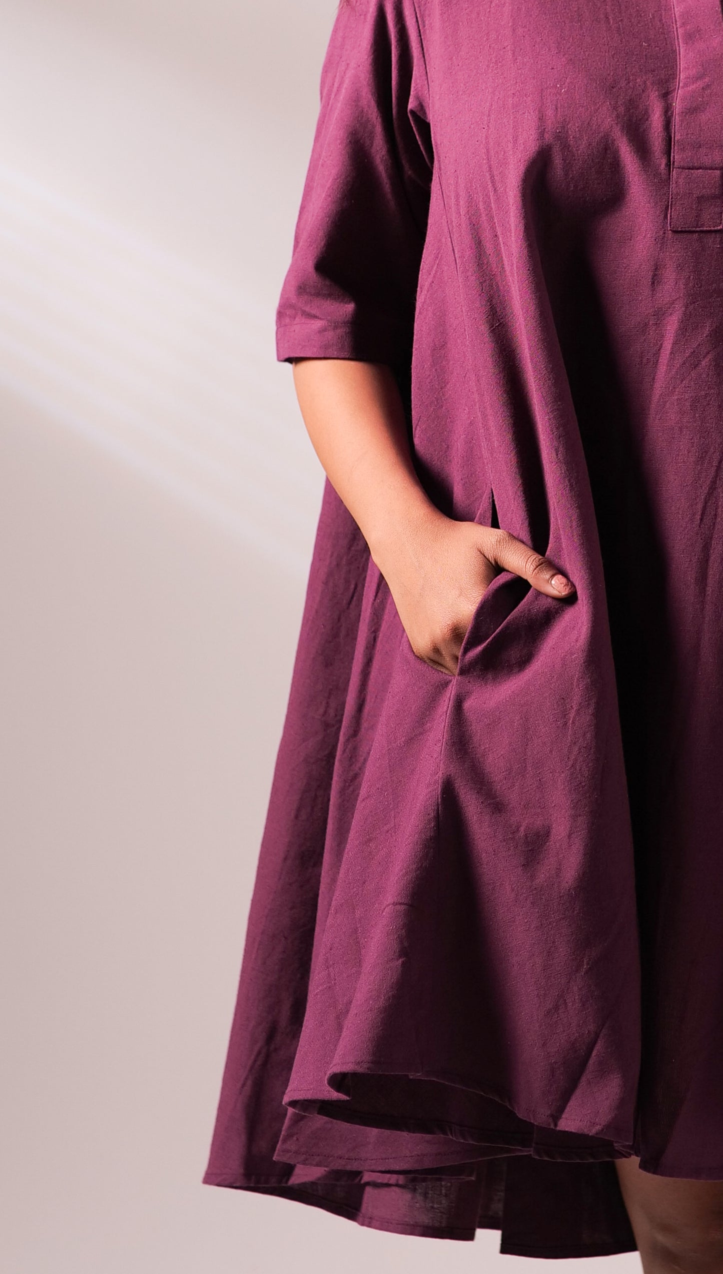 Sunset Free Size Dress - Wine