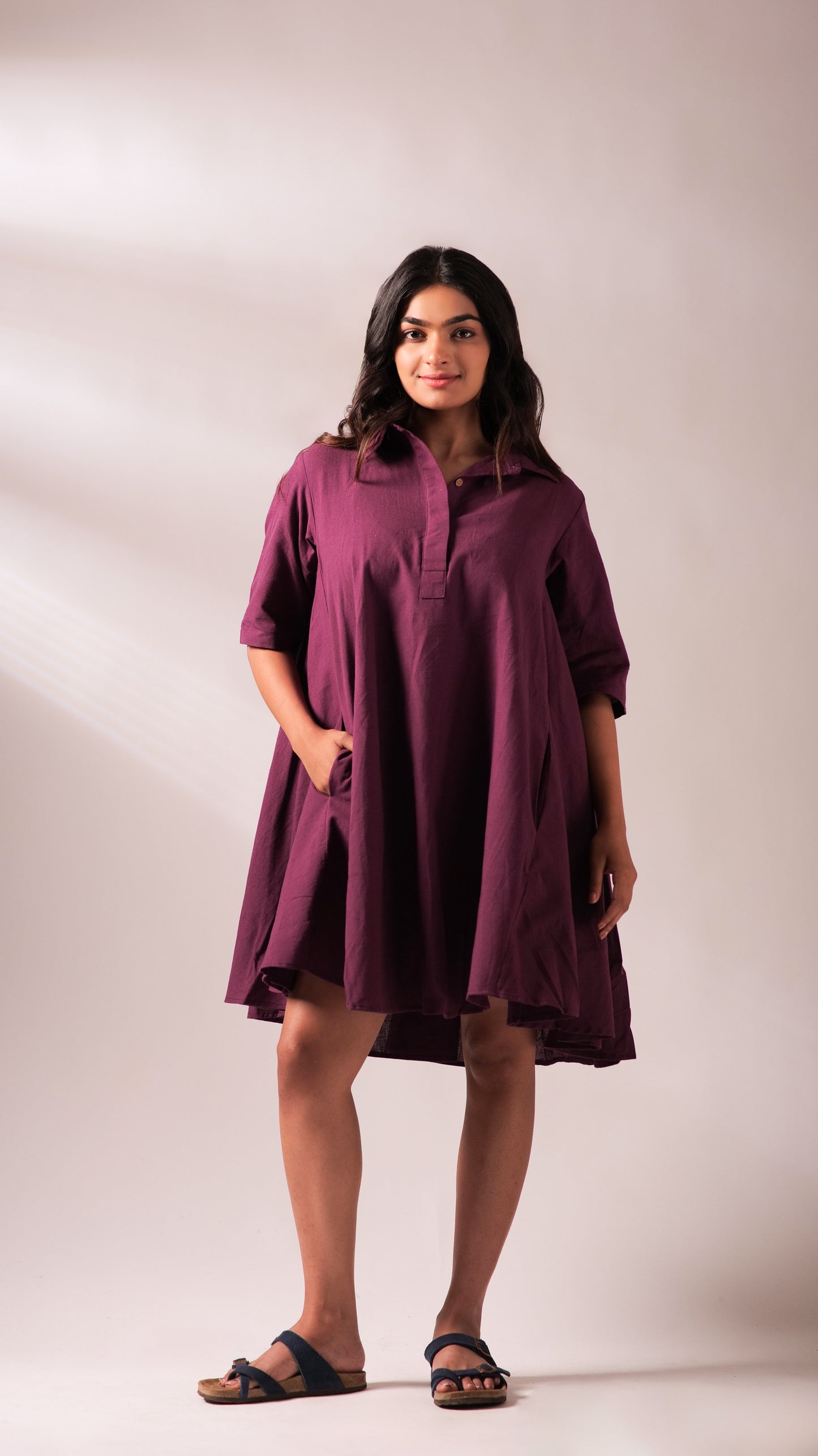 Sunset Free Size Dress - Wine
