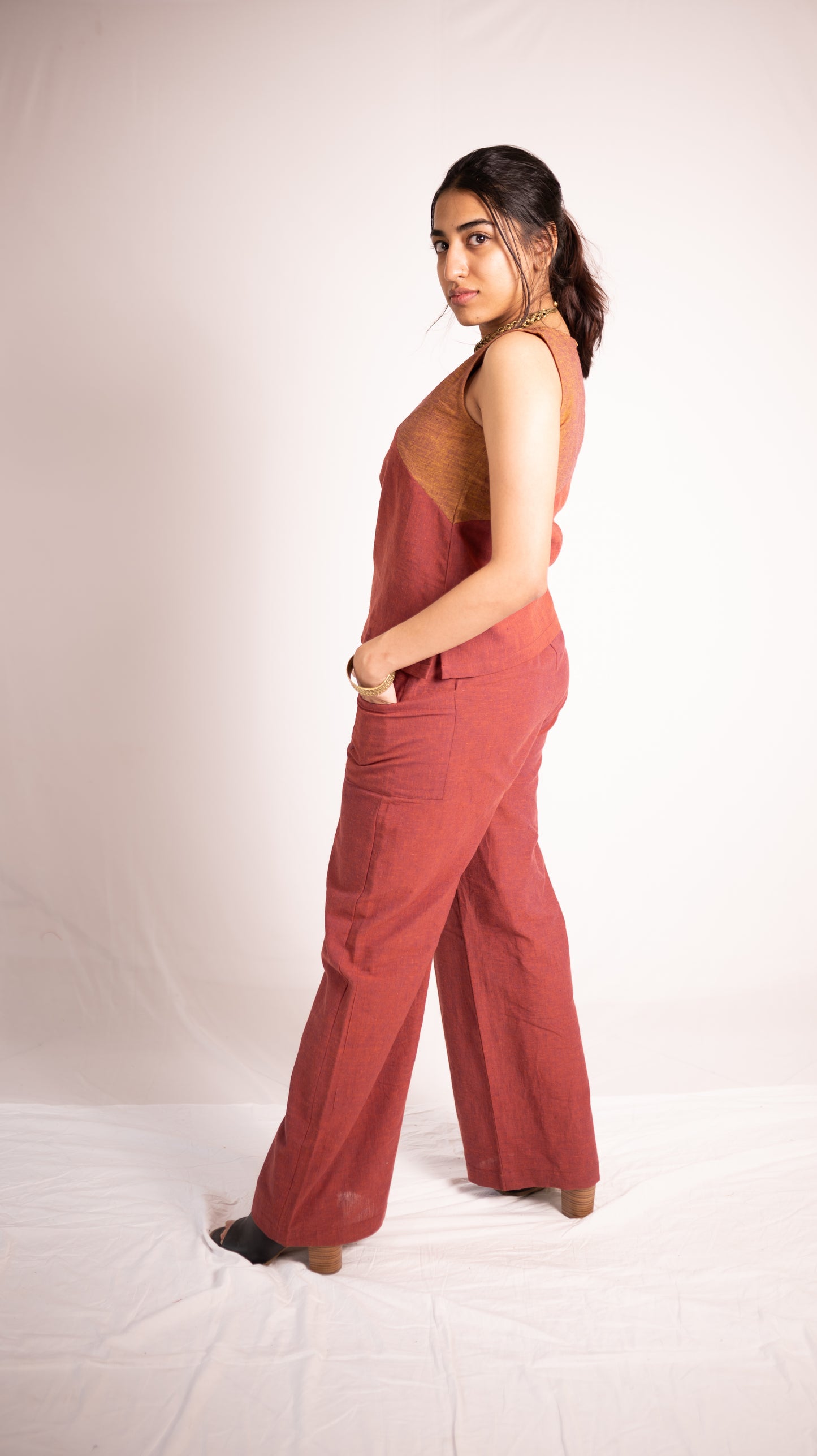 Tropical Top Pant Set - Rust
