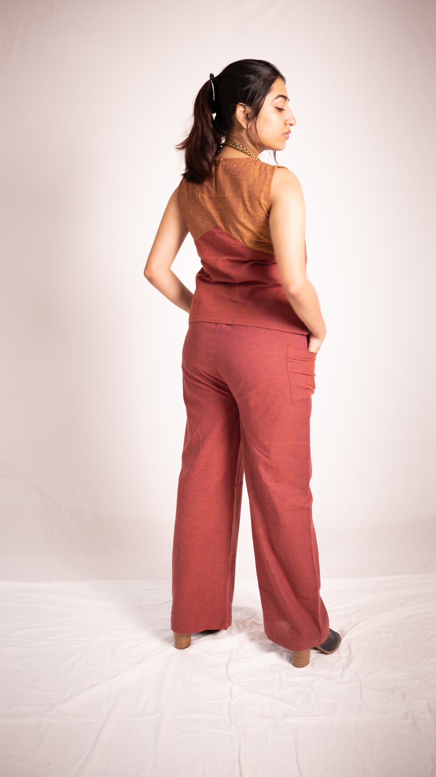 Tropical Top Pant Set - Rust
