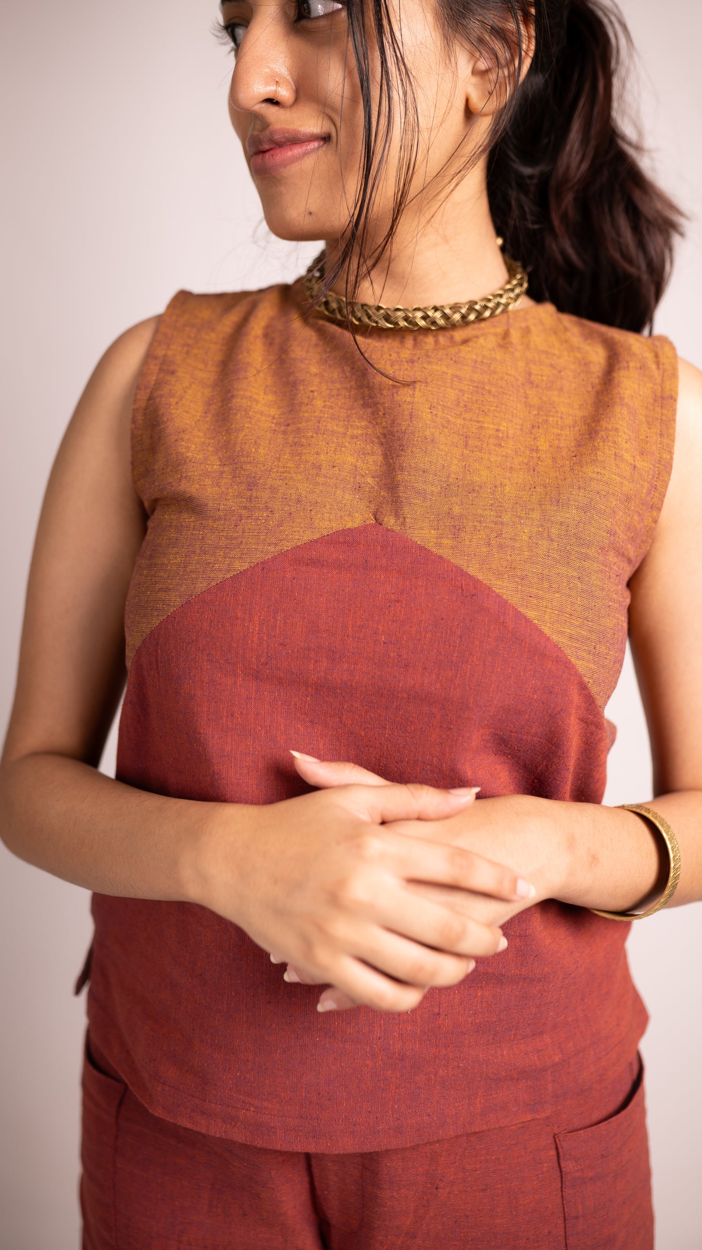 Tropical Top Pant Set - Rust