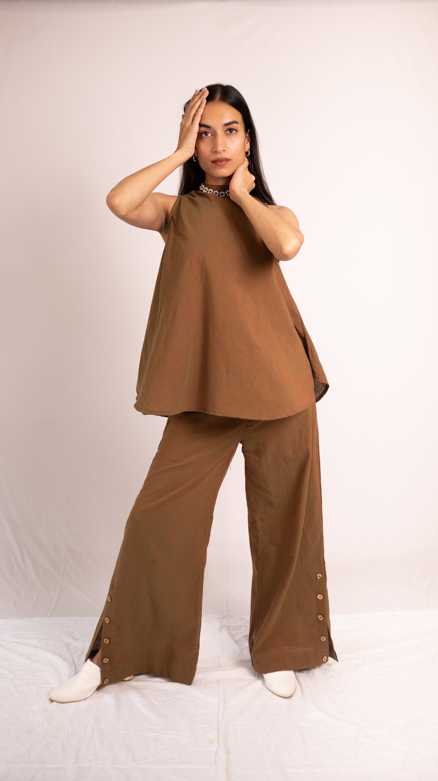 Woodlands Top Pant Set - Brown