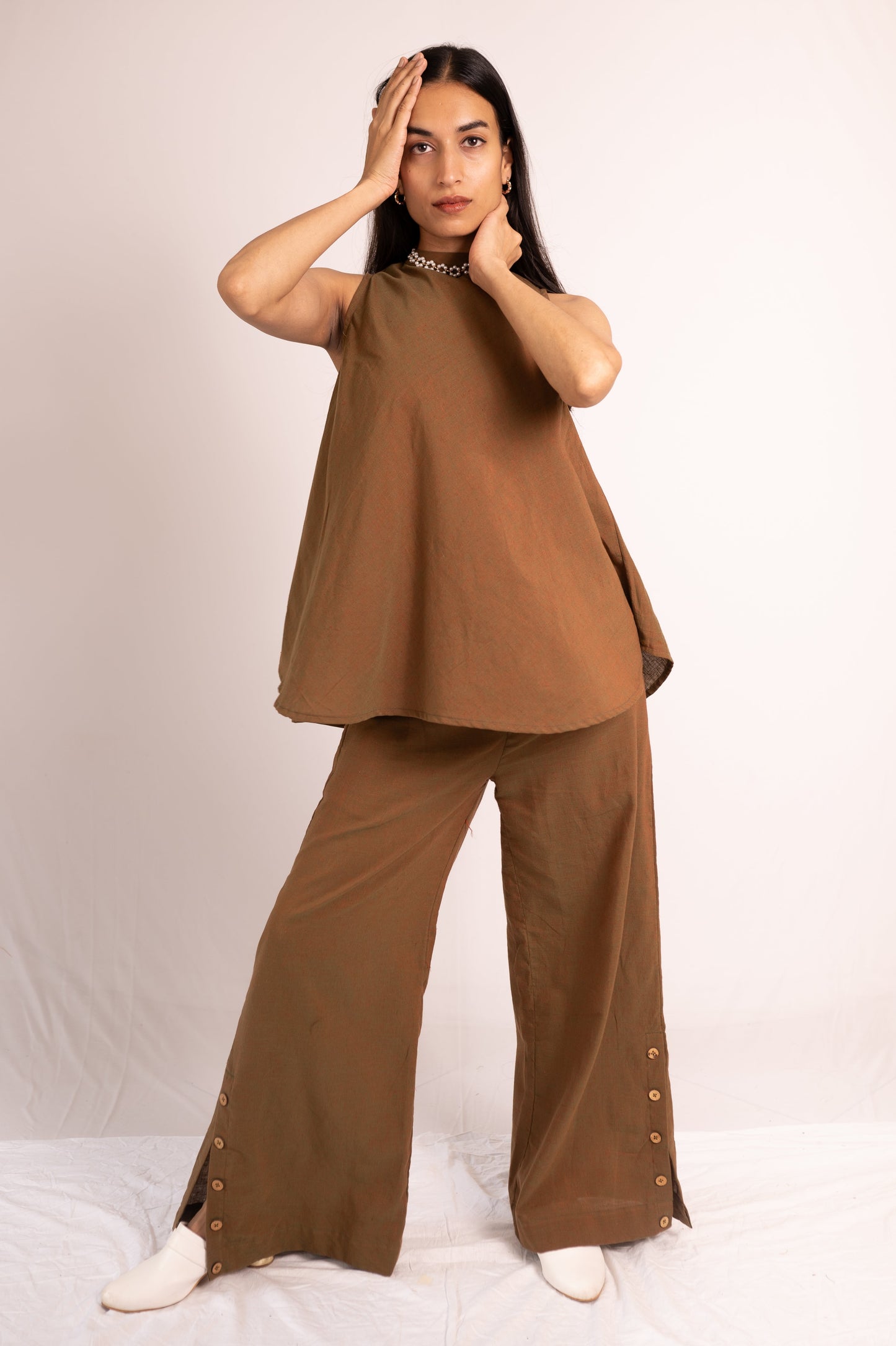 Woodlands Top Pant Set - Brown