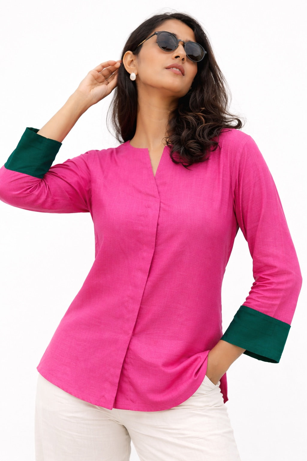 Bright pink shirt