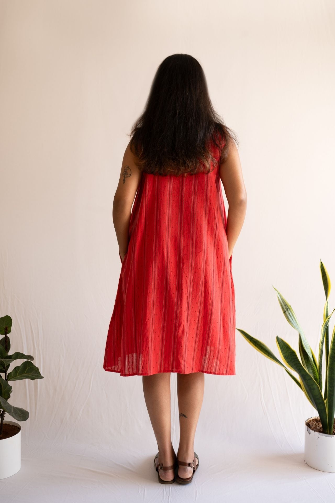 Crimson Front Slit Dress