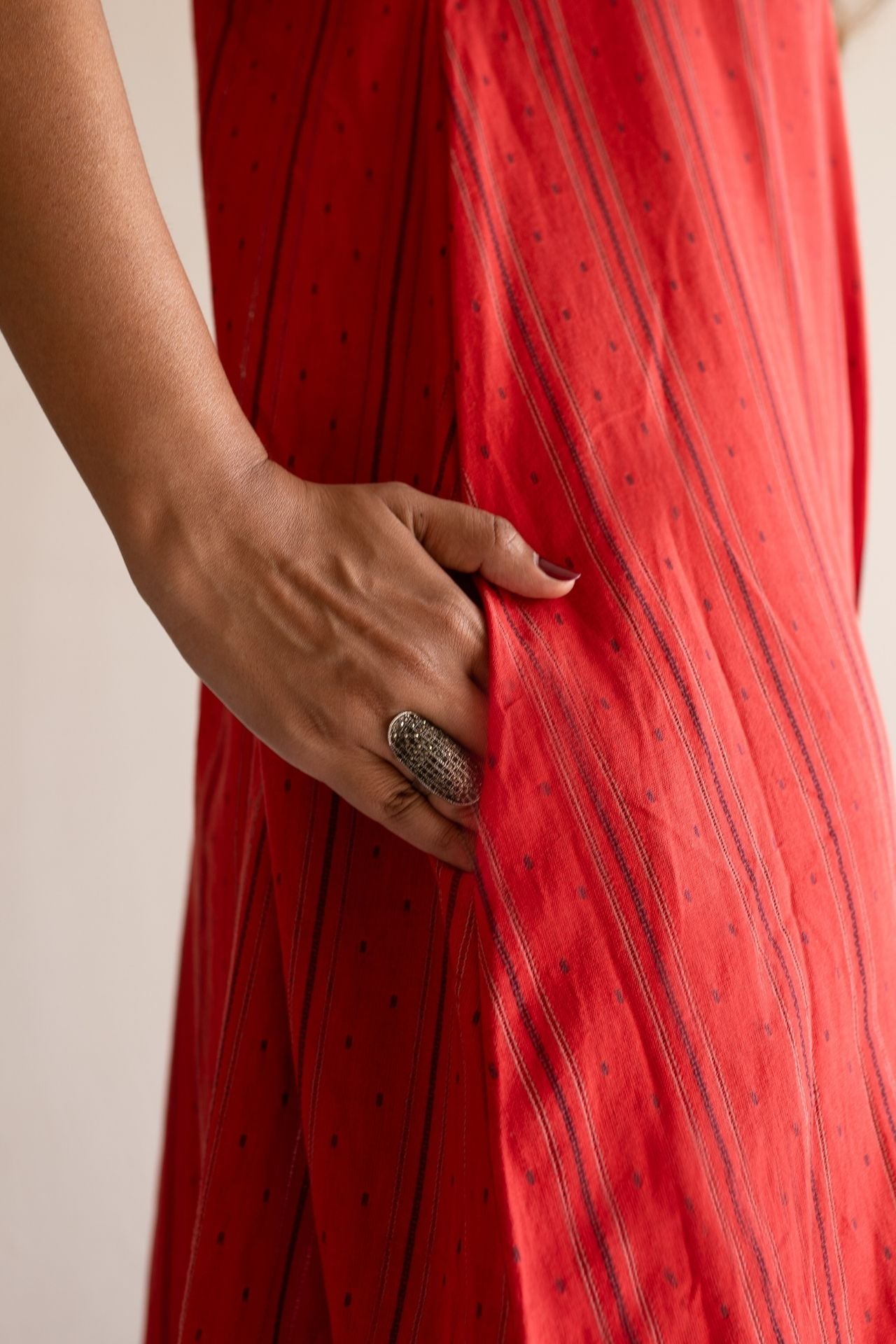 Crimson Front Slit Dress