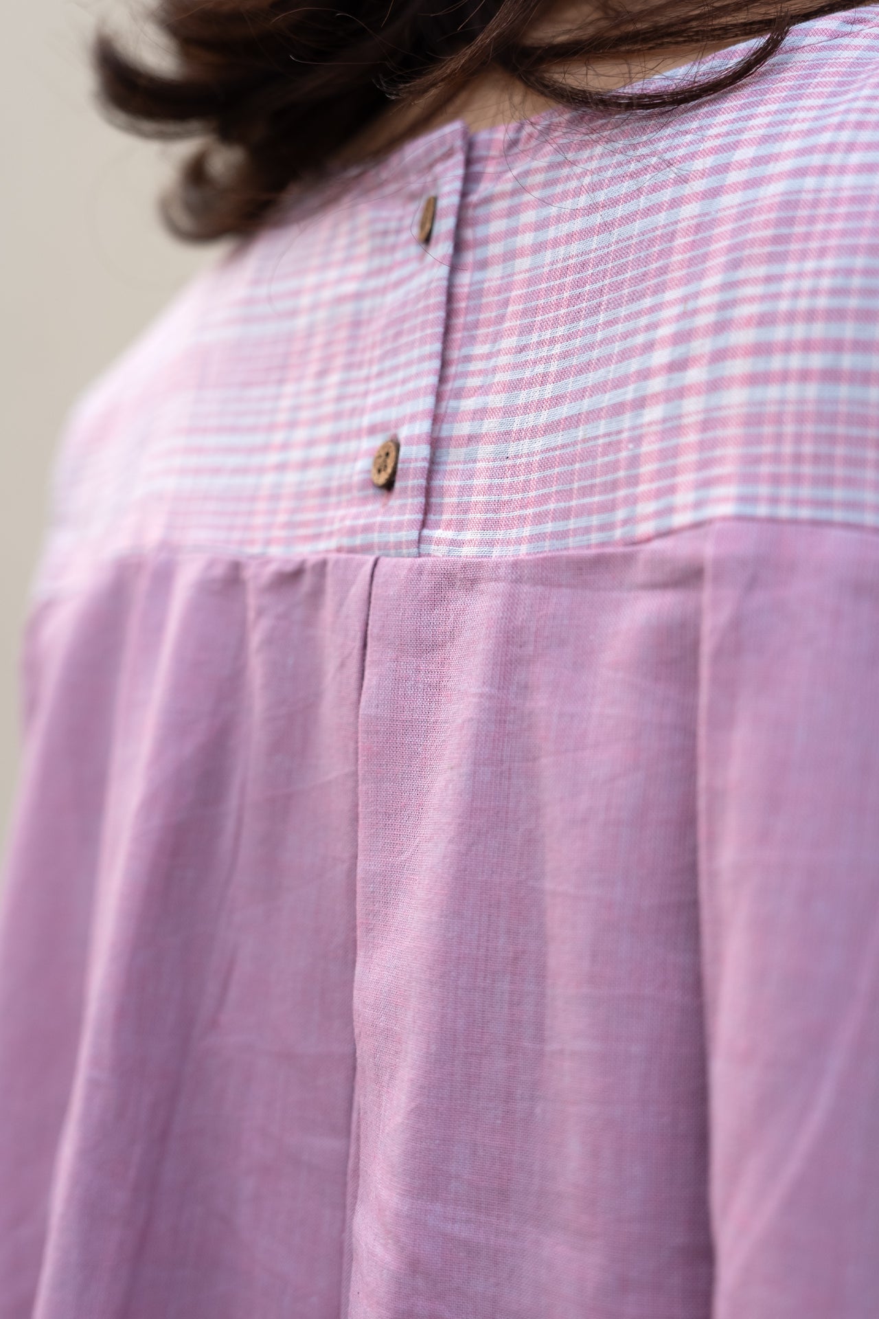 Checkered Sleeveless Top Pink