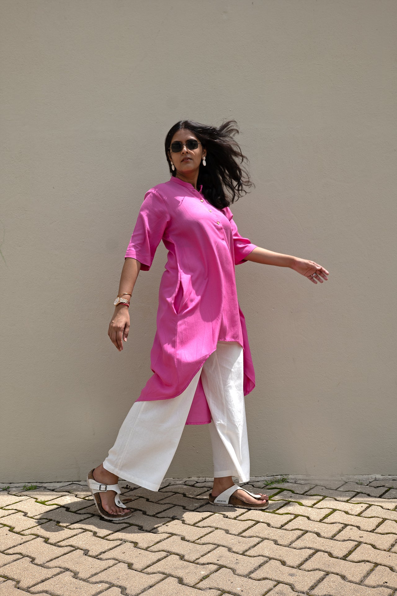 Fuchsia High-Low Tunic