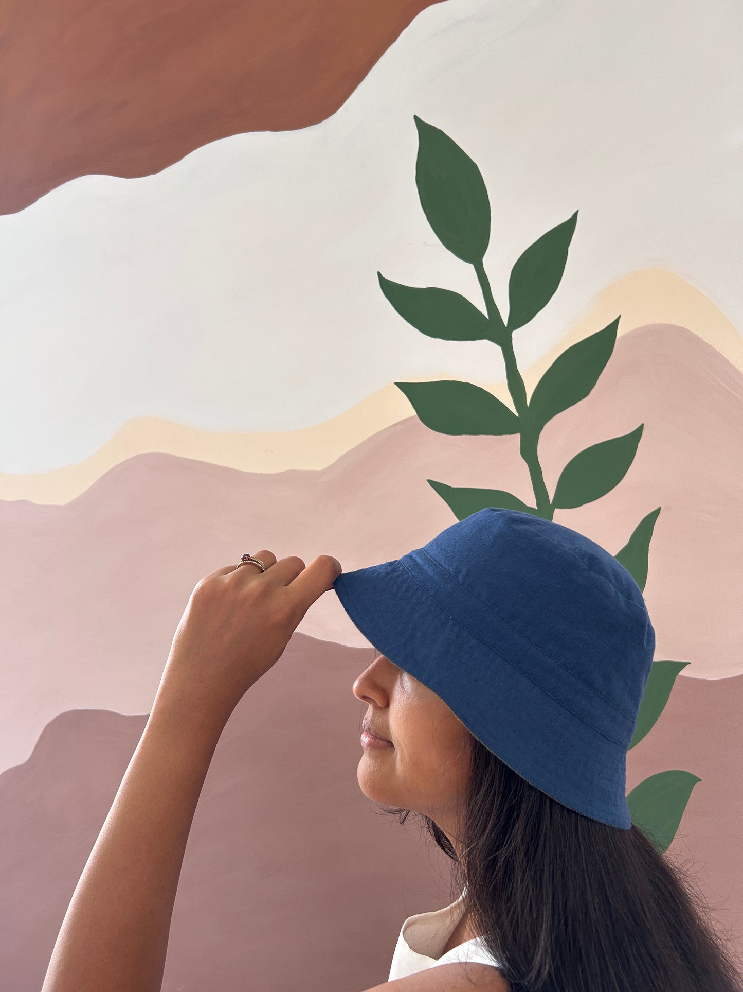 Reversible Bucket Hat –Indigo & Grey