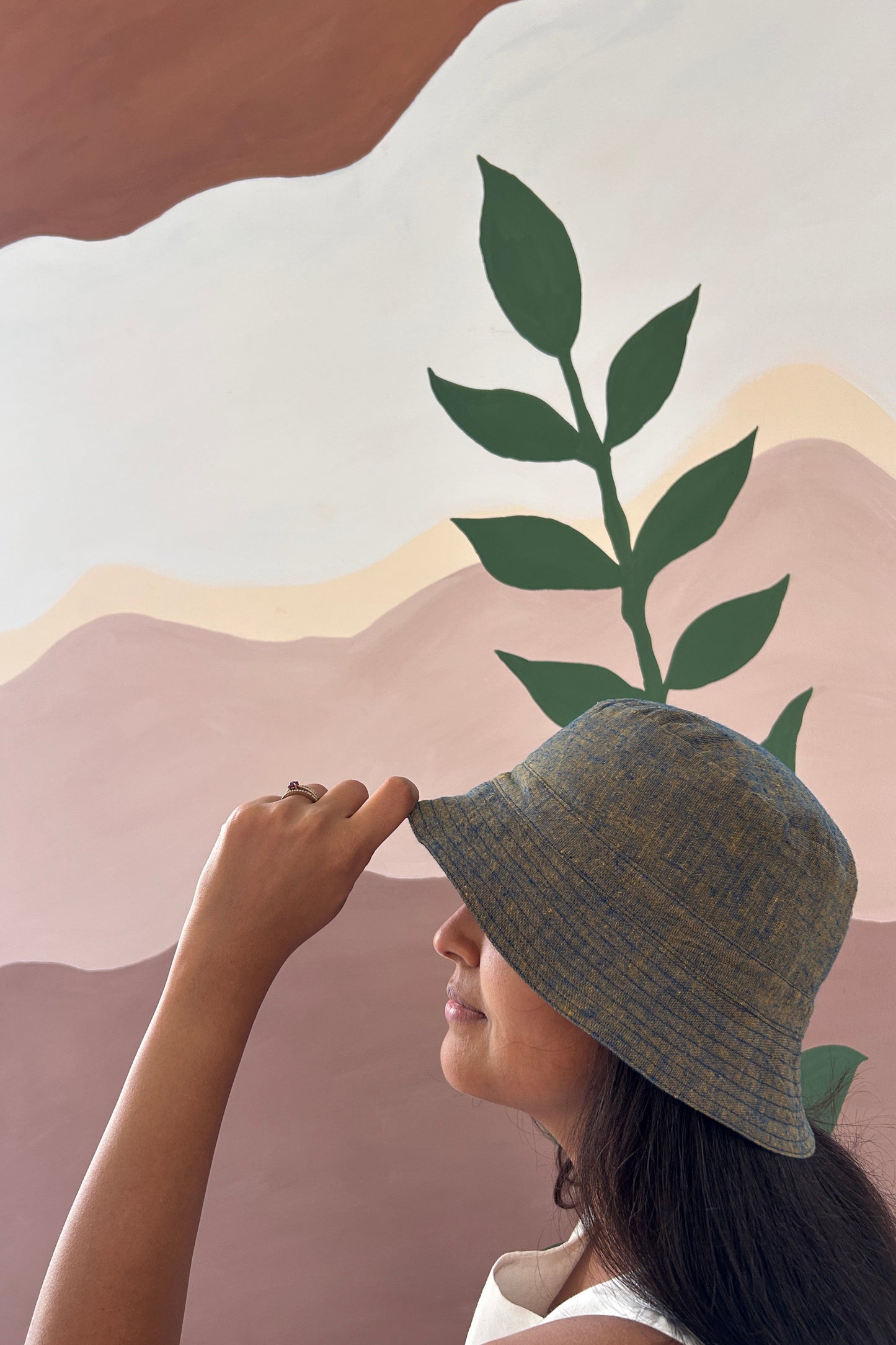 Reversible Bucket Hat –Indigo & Grey