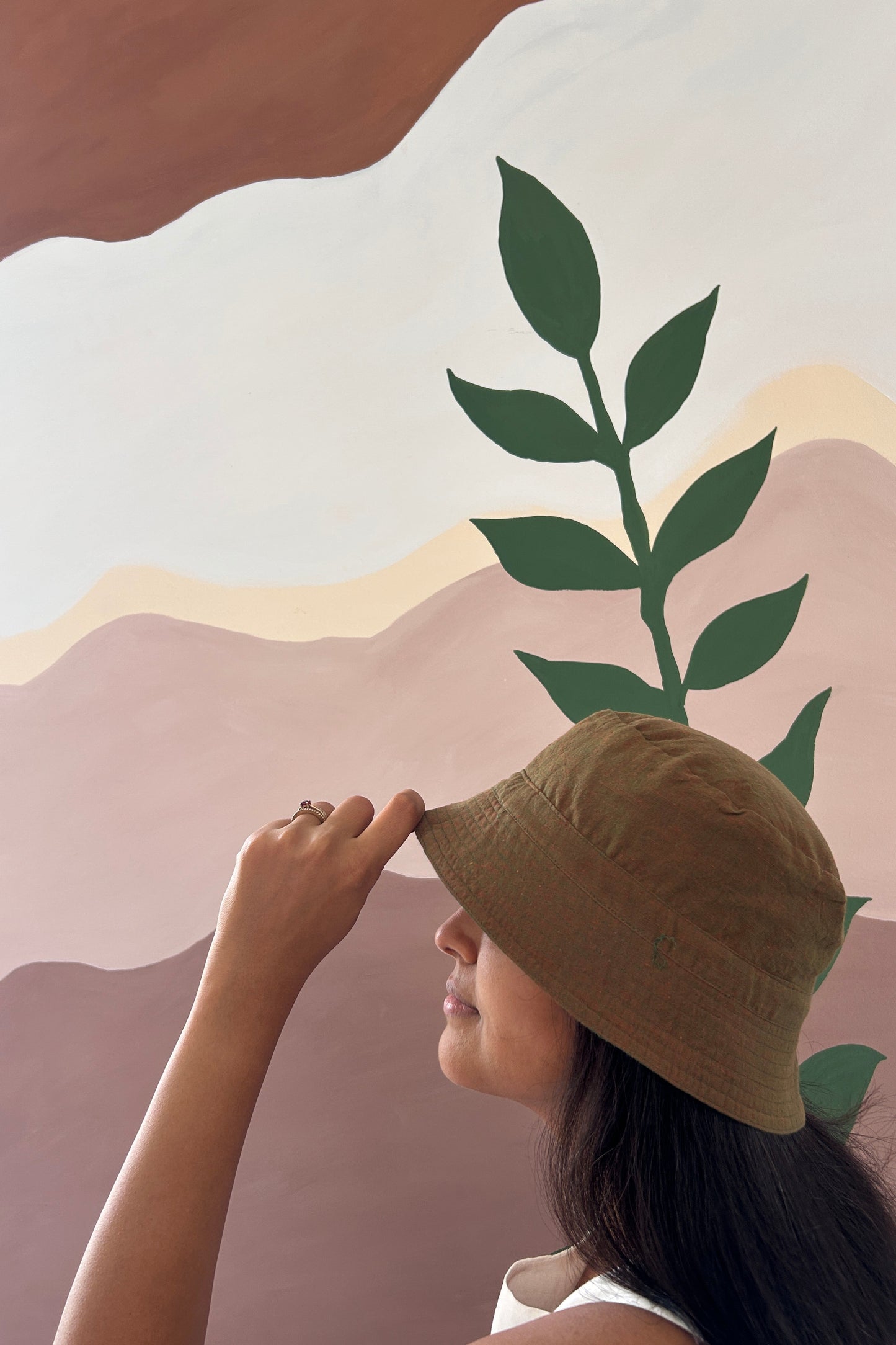 Reversible Bucket Hat – Olive green & Rust green