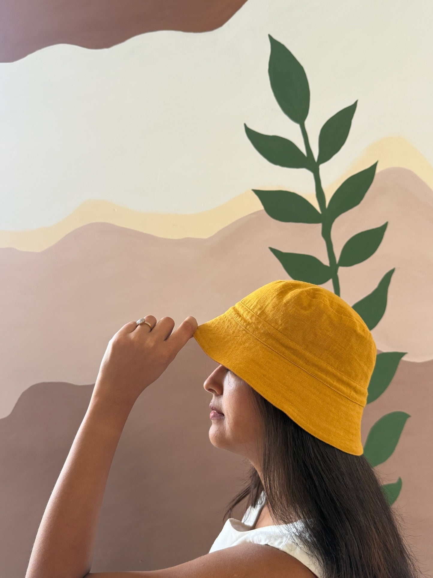 Reversible Bucket Hat – Mustard yellow & Rust orange