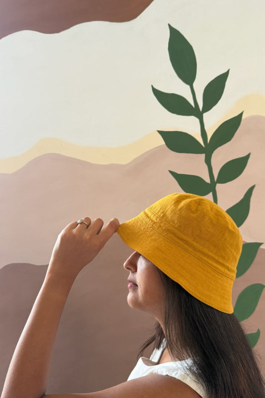 Reversible Bucket Hat – Mustard yellow & Rust orange