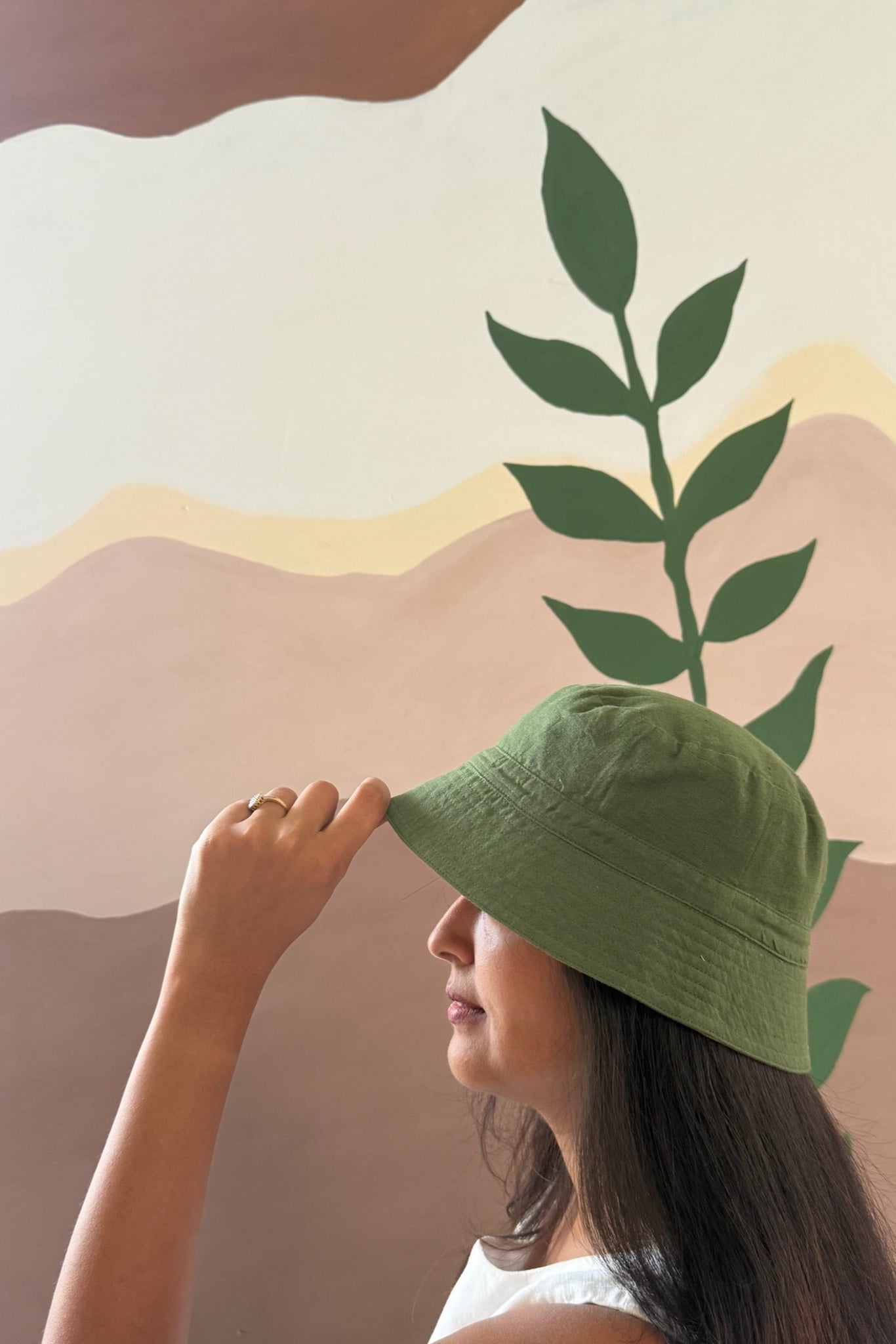 Reversible Bucket Hat – Olive green & Rust green