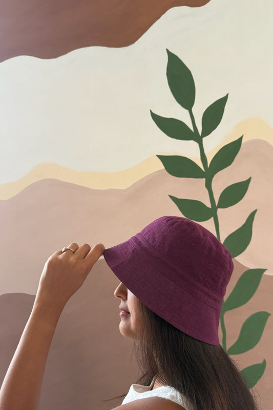 Reversible Bucket Hat – Wine & Yellow wine