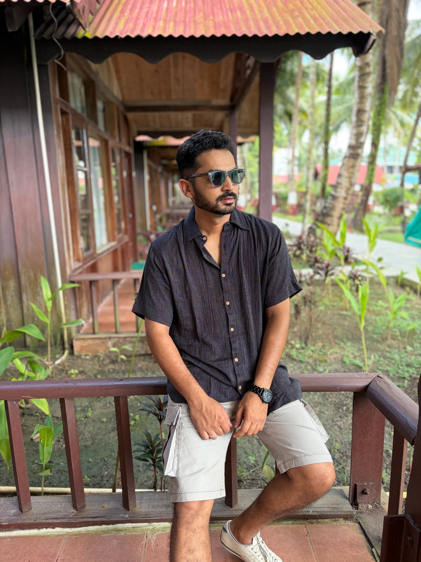 Half Sleeve Katha Weave Shirt