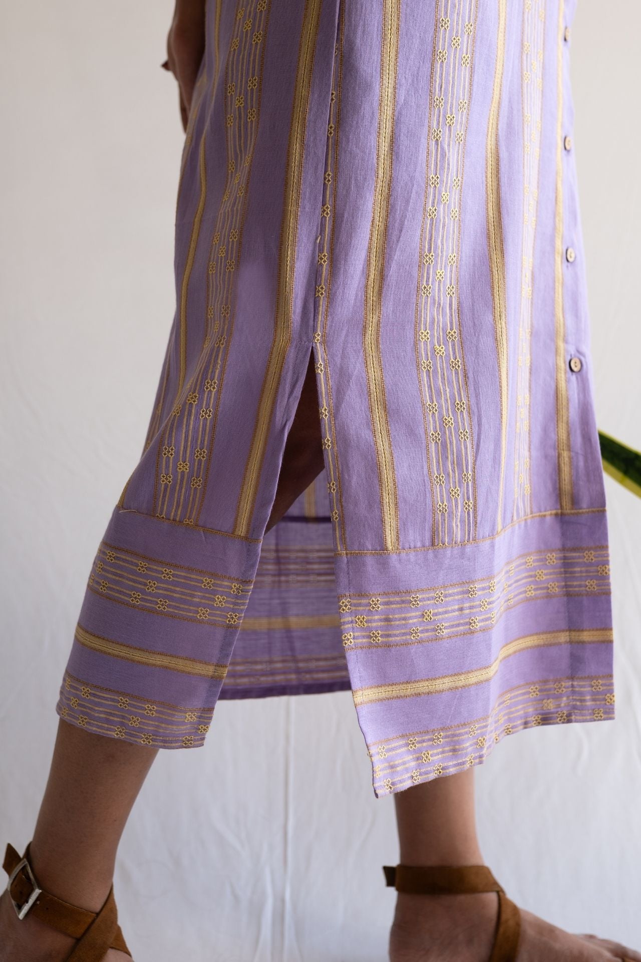 Lilac Striped Shirt Dress