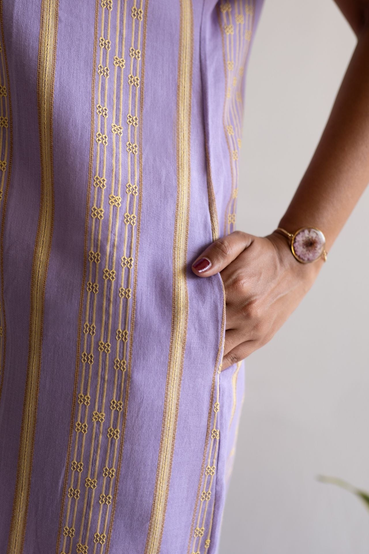Lilac Striped Shirt Dress