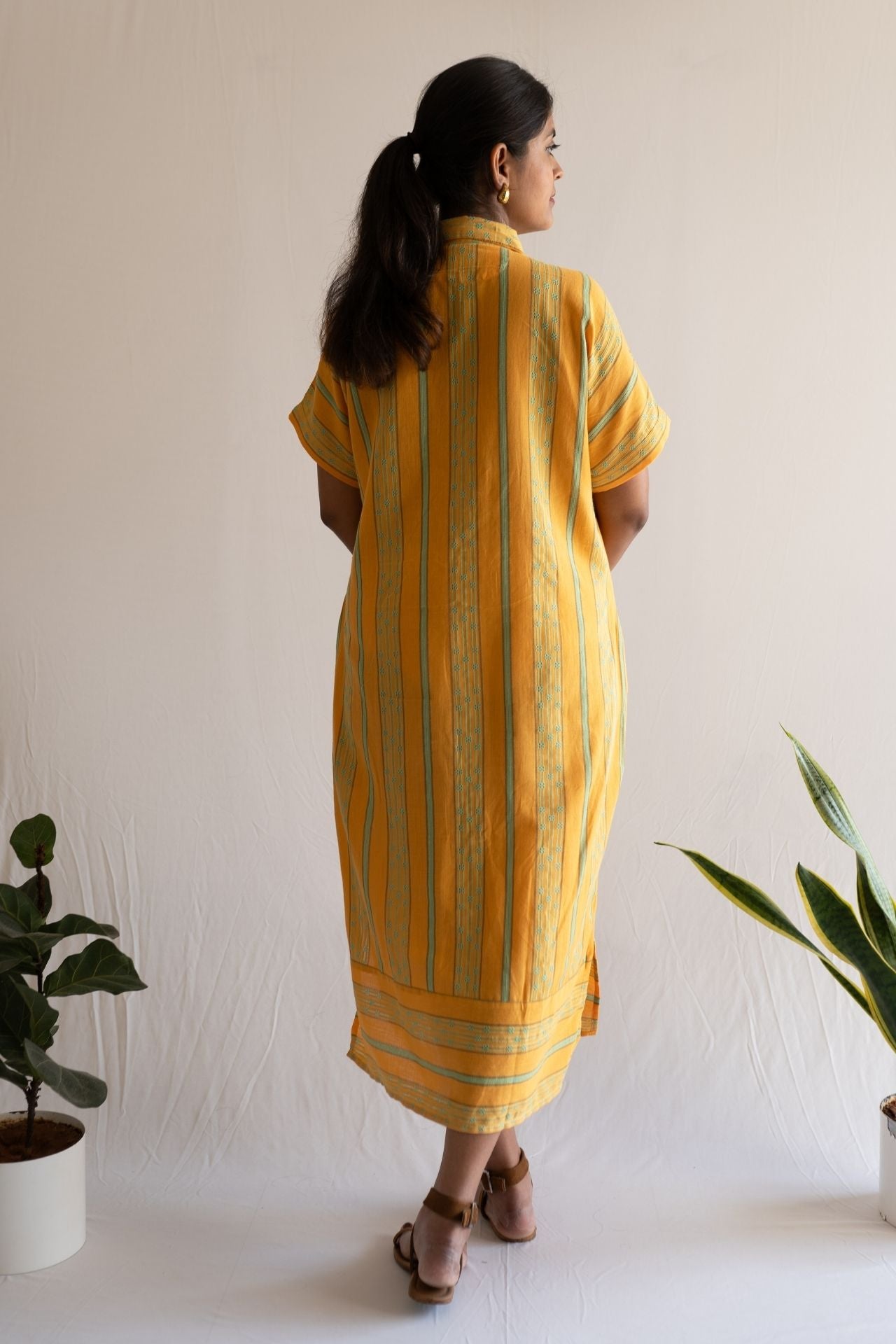 Ombre Striped Shirt Dress
