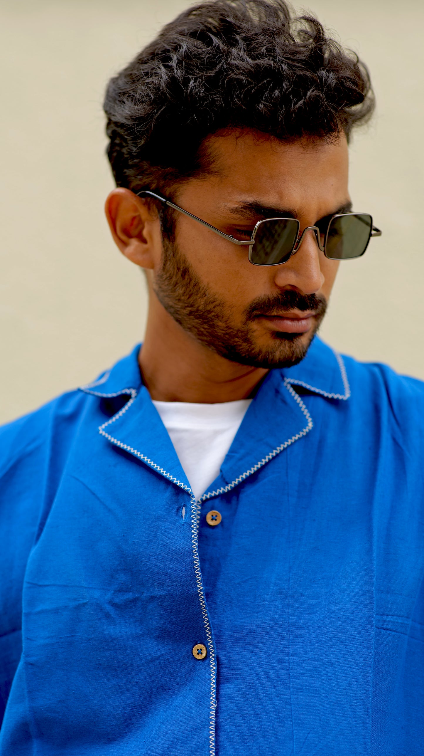 Half Sleeve Summer Shirt - Royal Blue