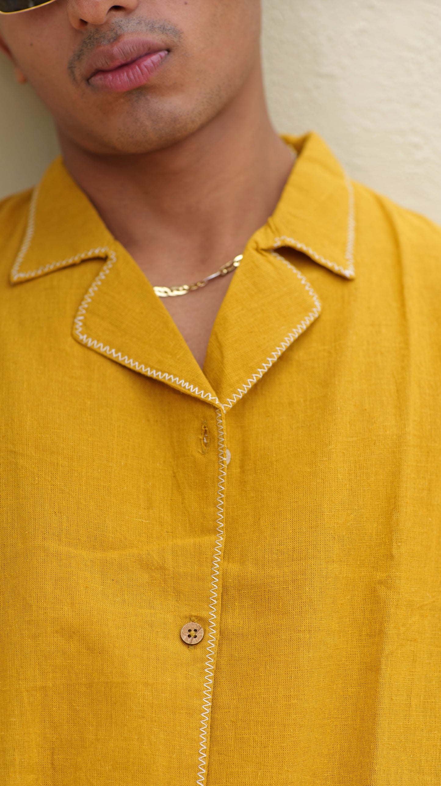 Half Sleeve Summer Shirt - Mustard