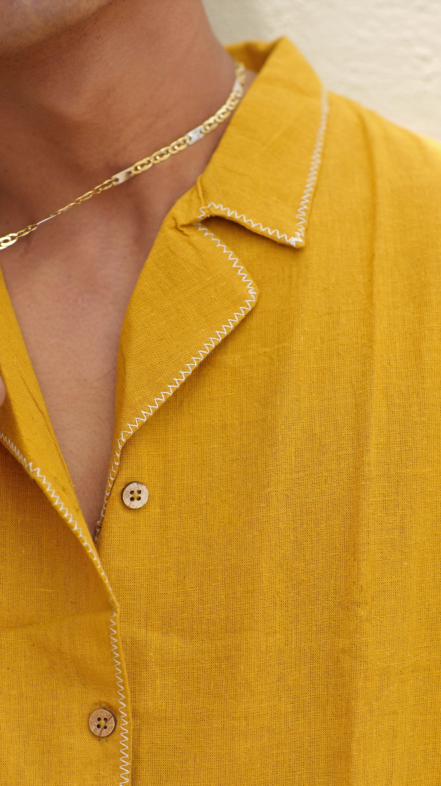 Half Sleeve Summer Shirt - Mustard