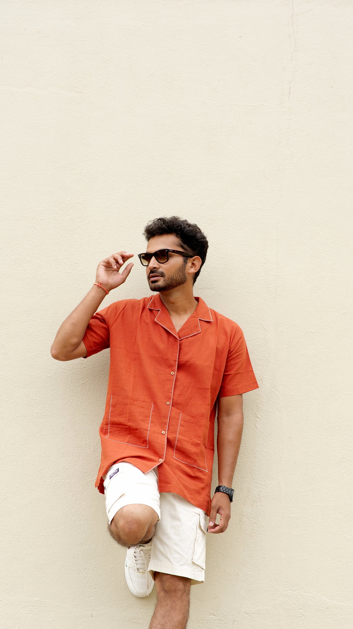 Half Sleeve Summer Shirt - Rust
