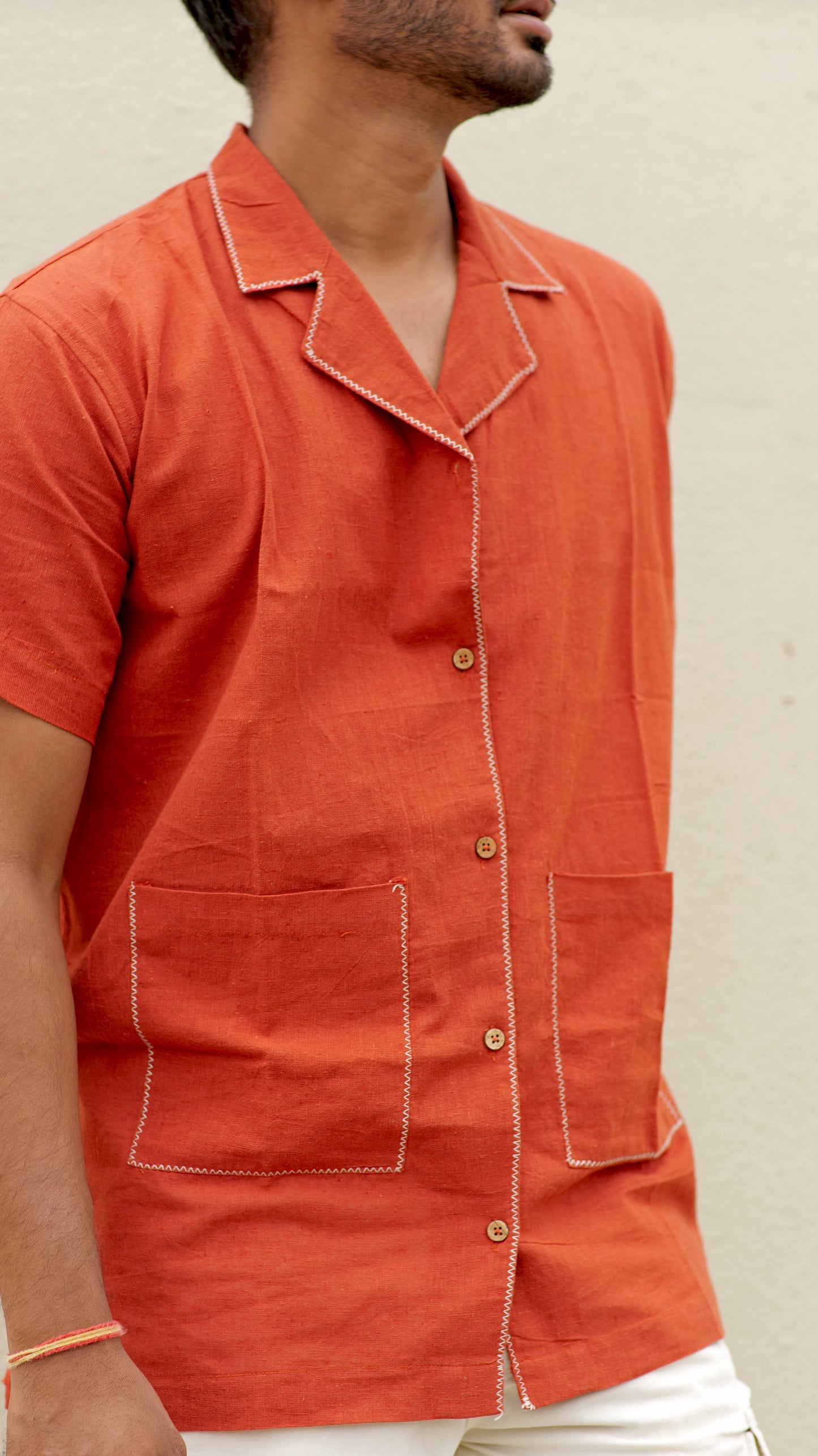 Half Sleeve Summer Shirt - Rust