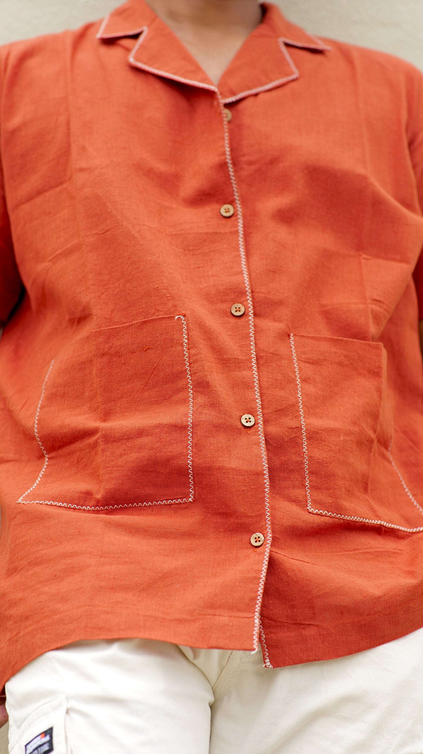 Half Sleeve Summer Shirt - Rust