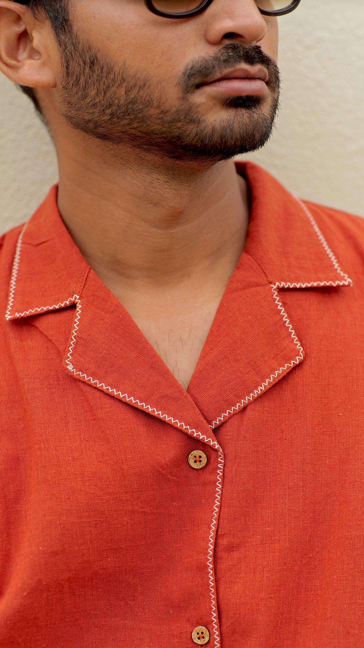 Half Sleeve Summer Shirt - Rust