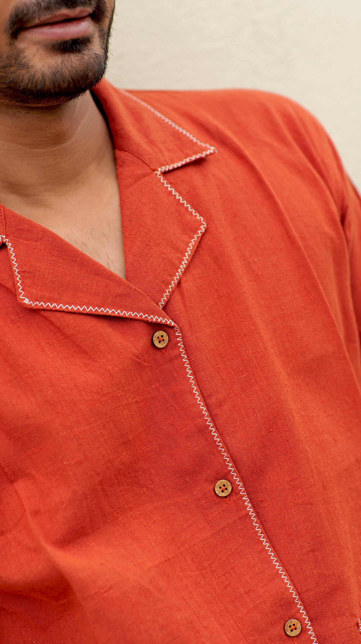 Half Sleeve Summer Shirt - Rust