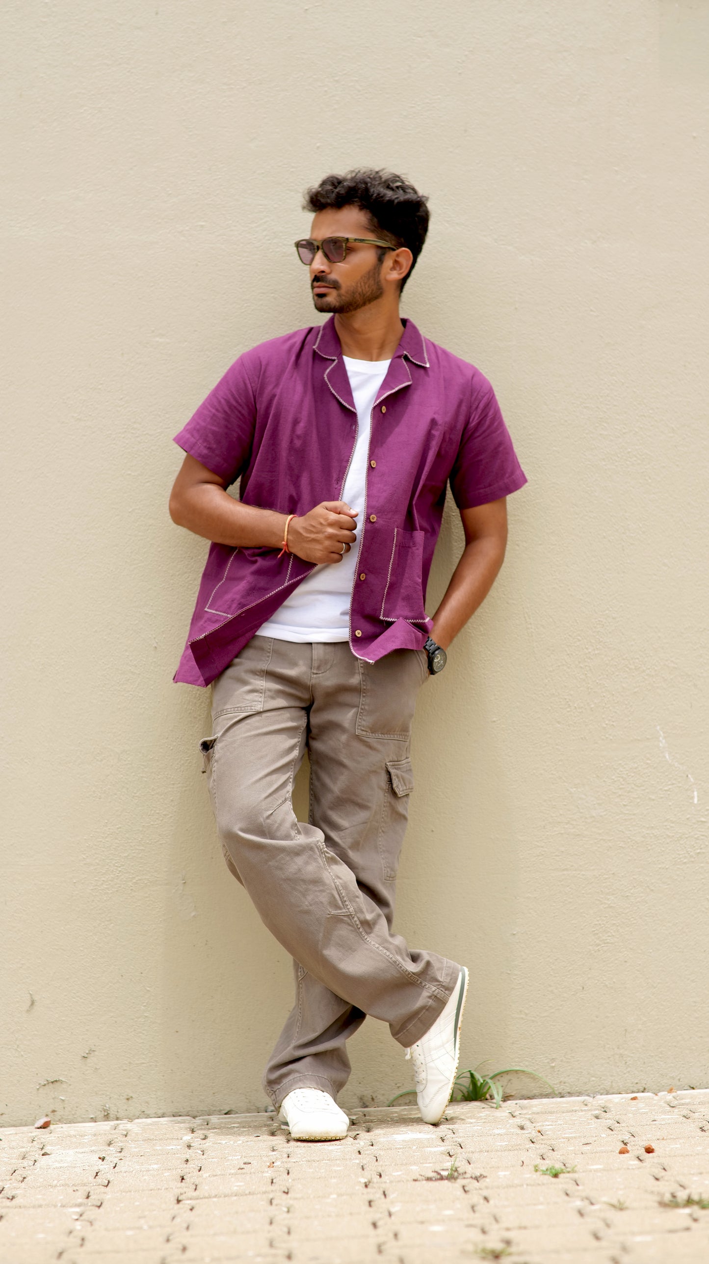 Half Sleeve Summer Shirt - Wine