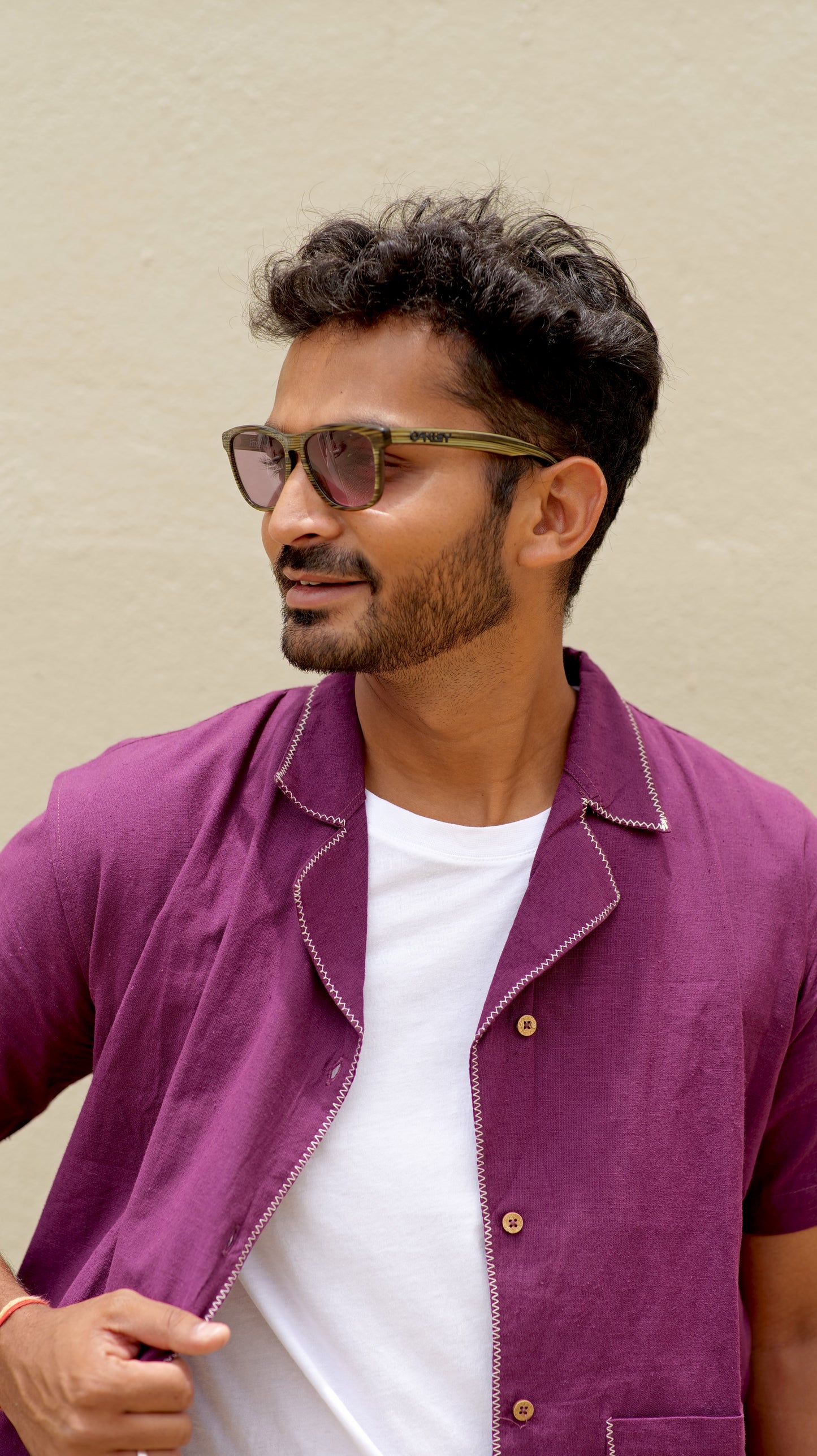 Half Sleeve Summer Shirt - Wine