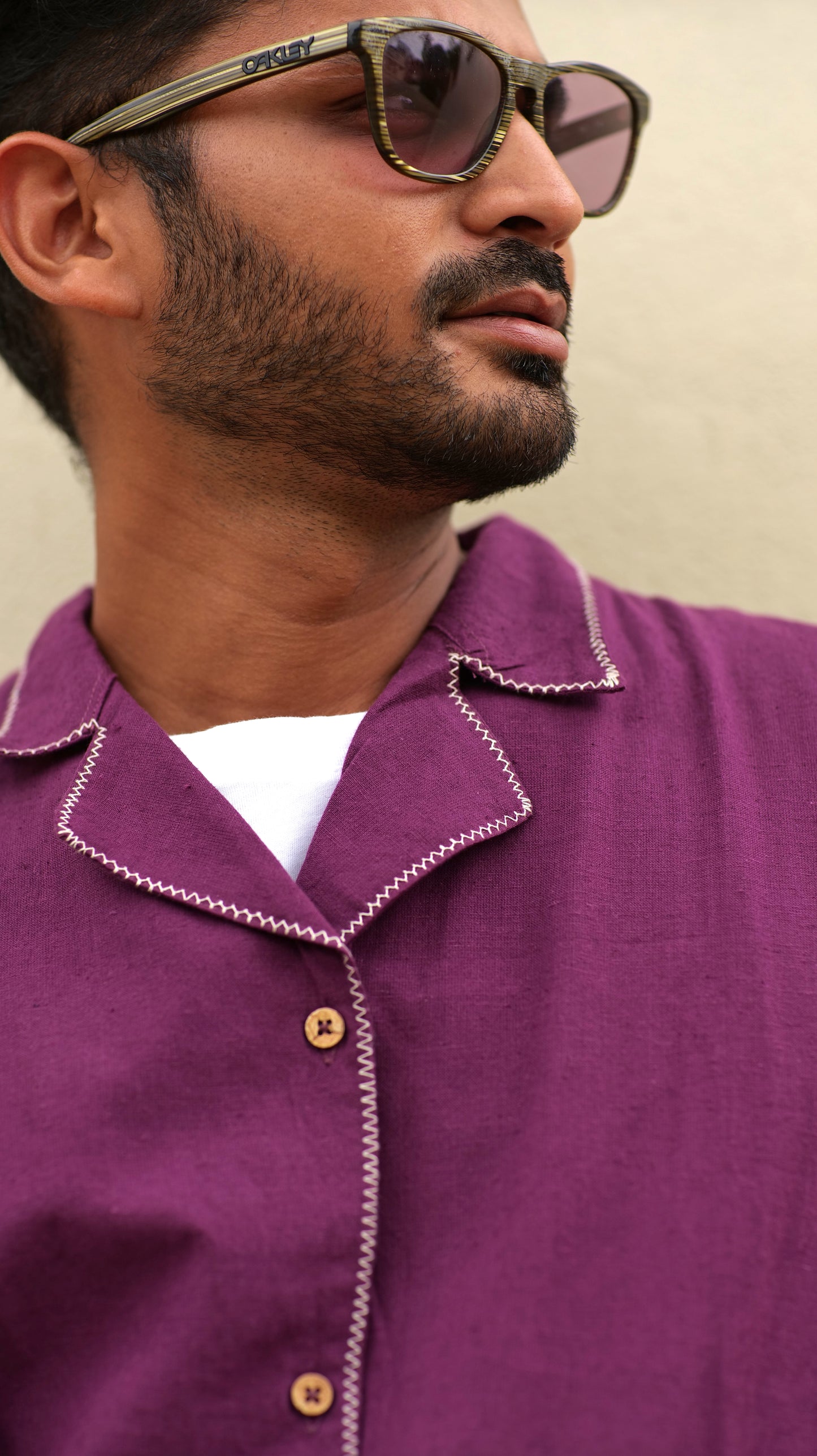 Half Sleeve Summer Shirt - Wine