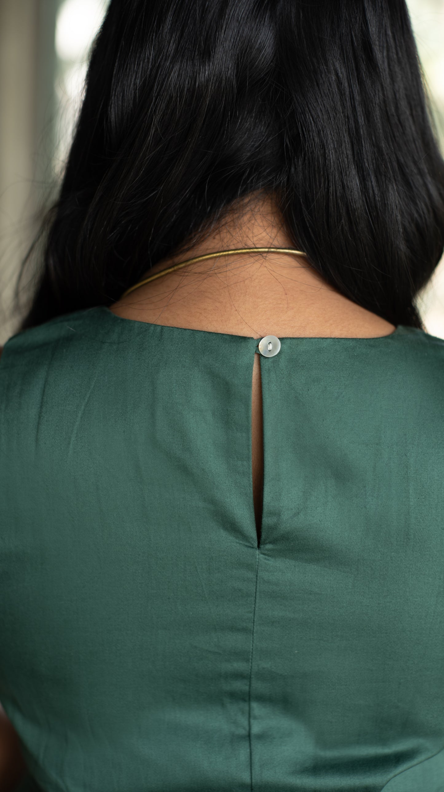 Side Slit Forest Dress - Green