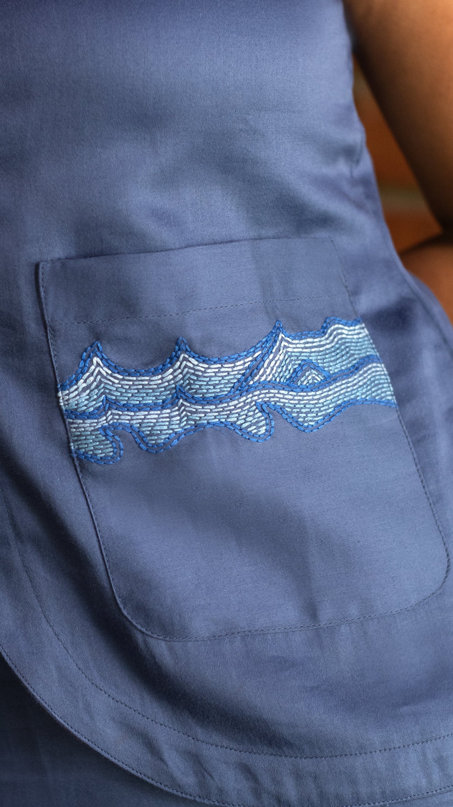 Vest Skirt Waves Set - Blue