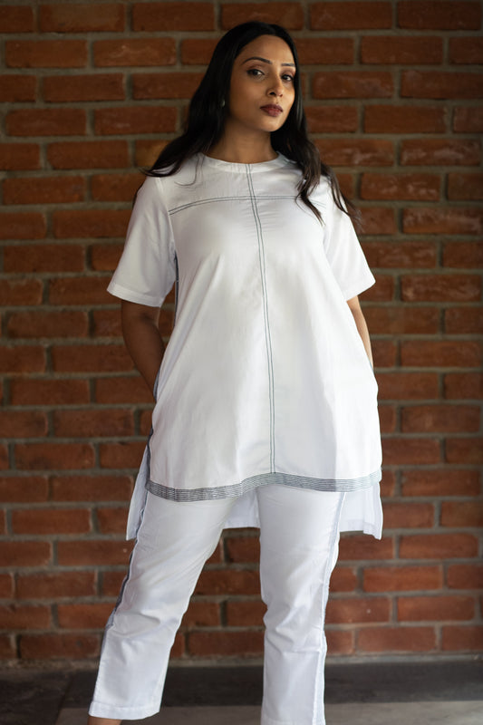 Top Pant Space Set - White
