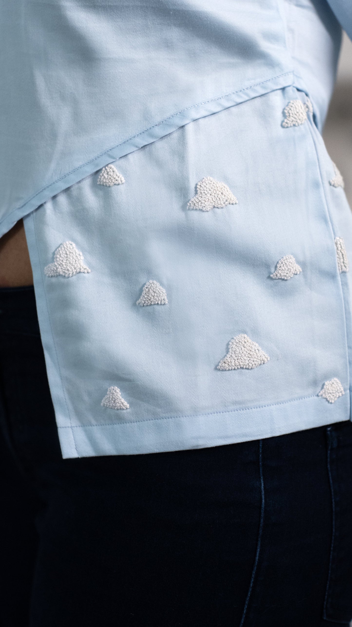 High Low Cloud Top - Sky Blue