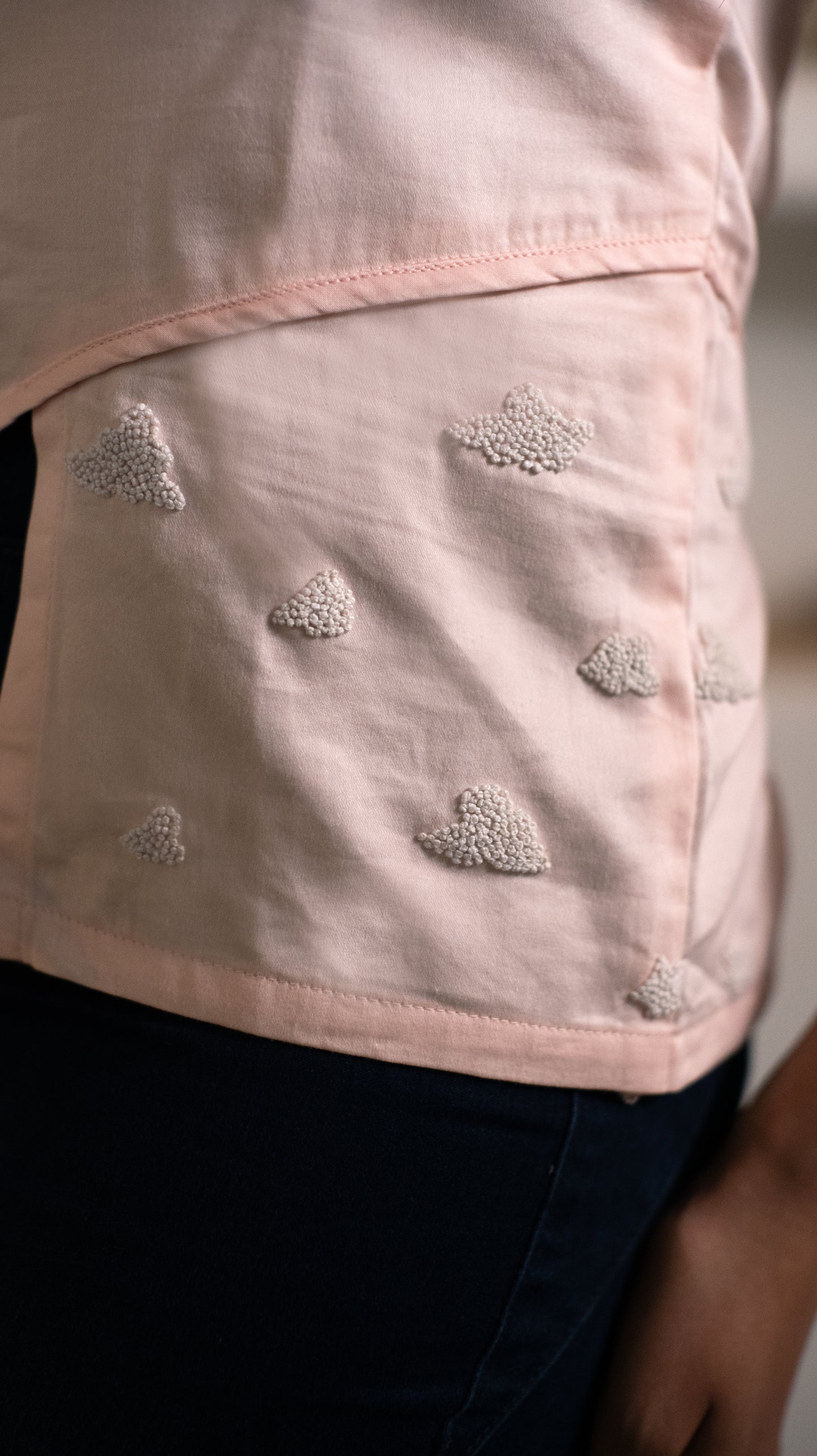 High Low Cloud Top - Blush Pink
