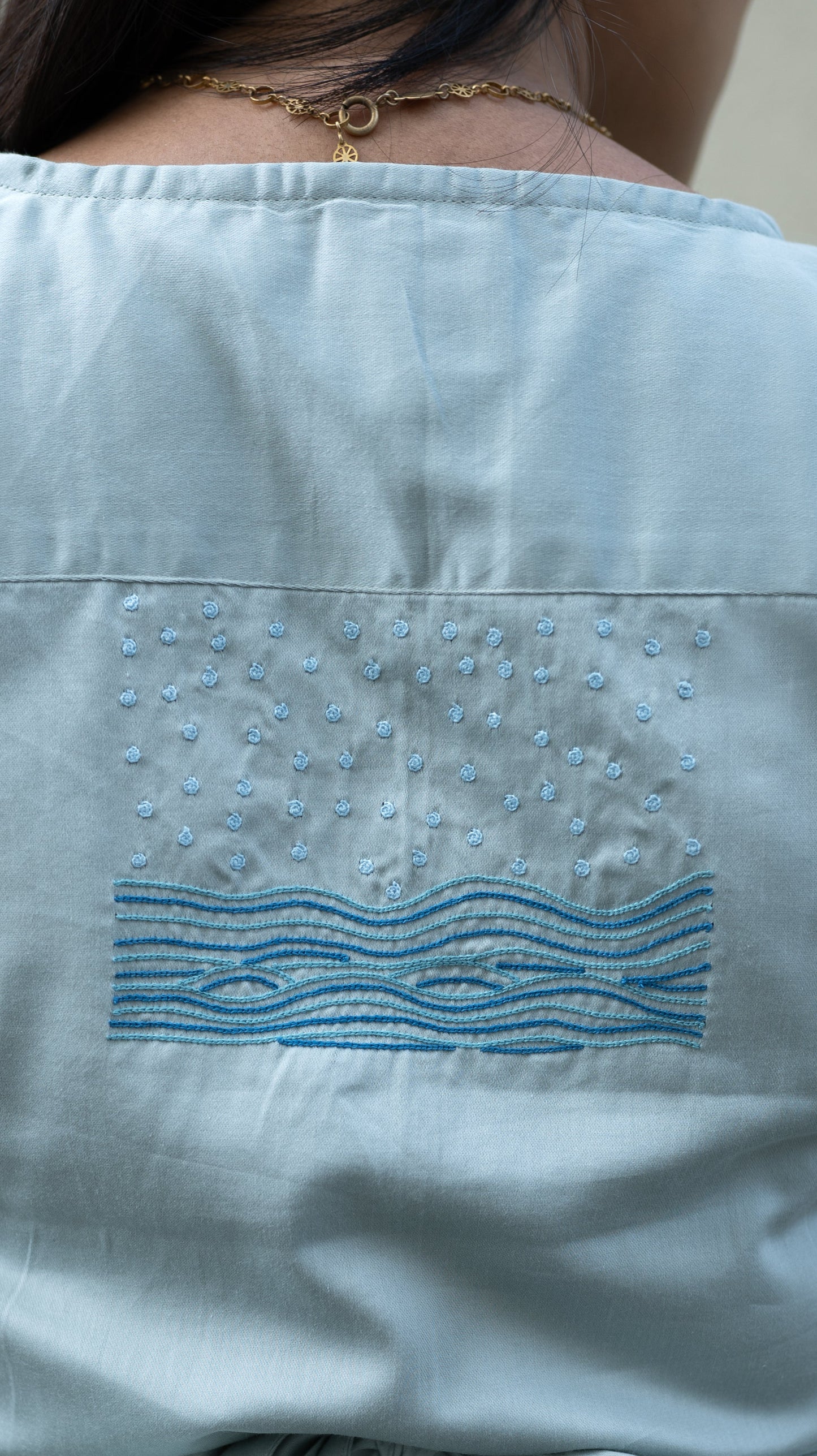 Wrap Skirt Water Set - Jade Blue