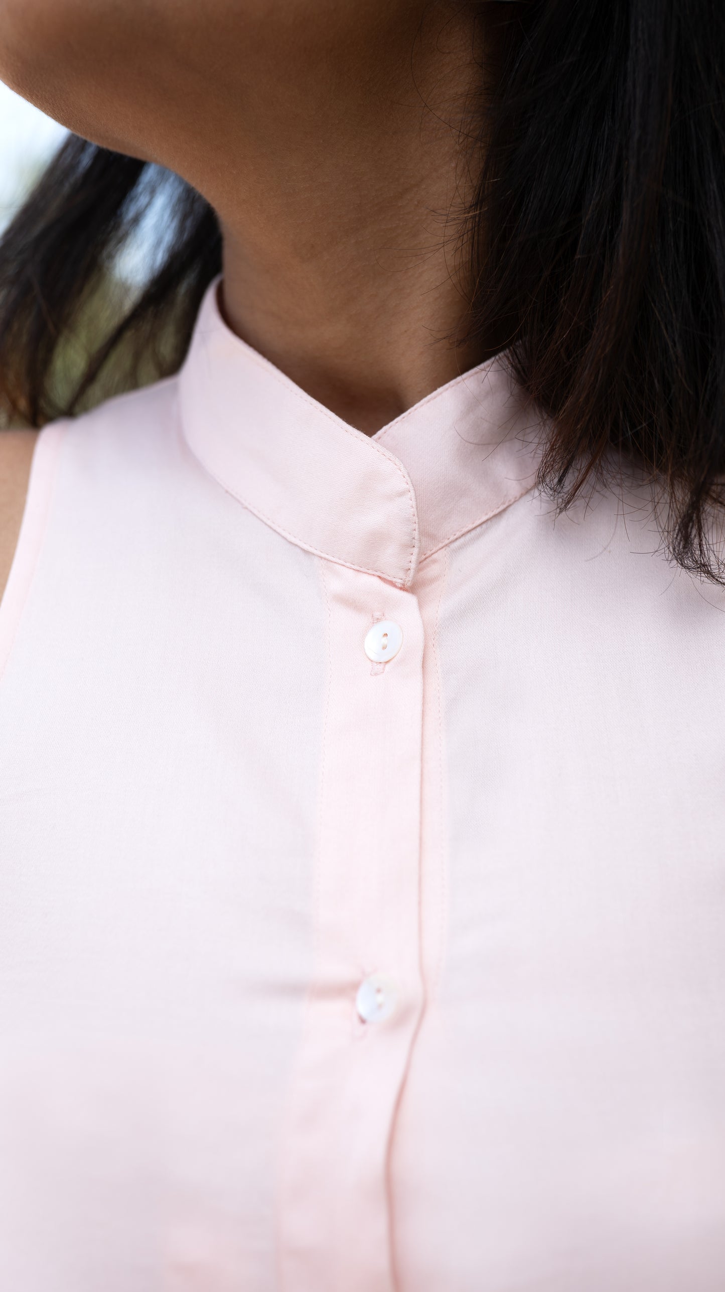 Long Slit Parachute Top - Blush Pink