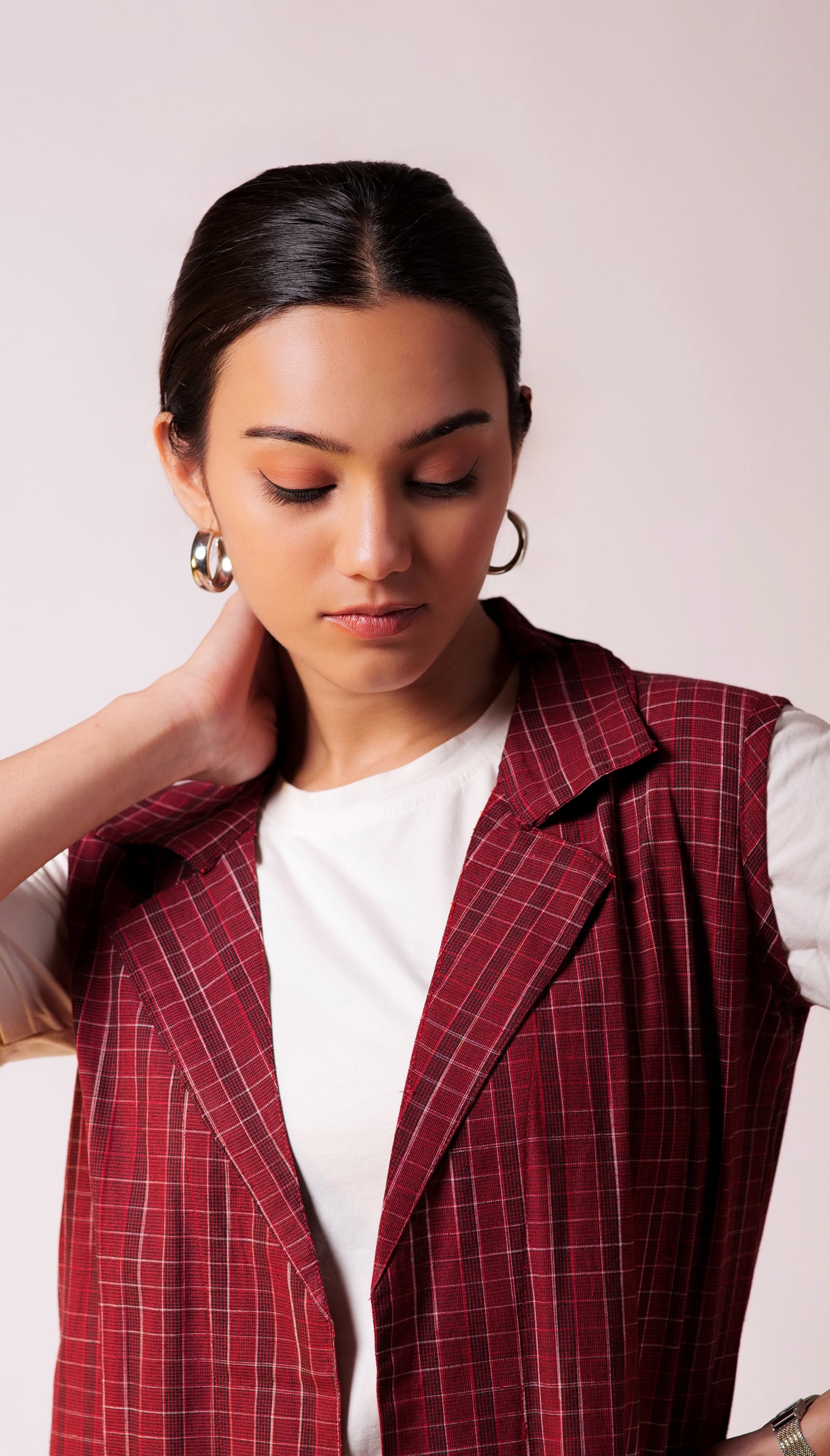 Quad Blazer Pant Set - Maroon