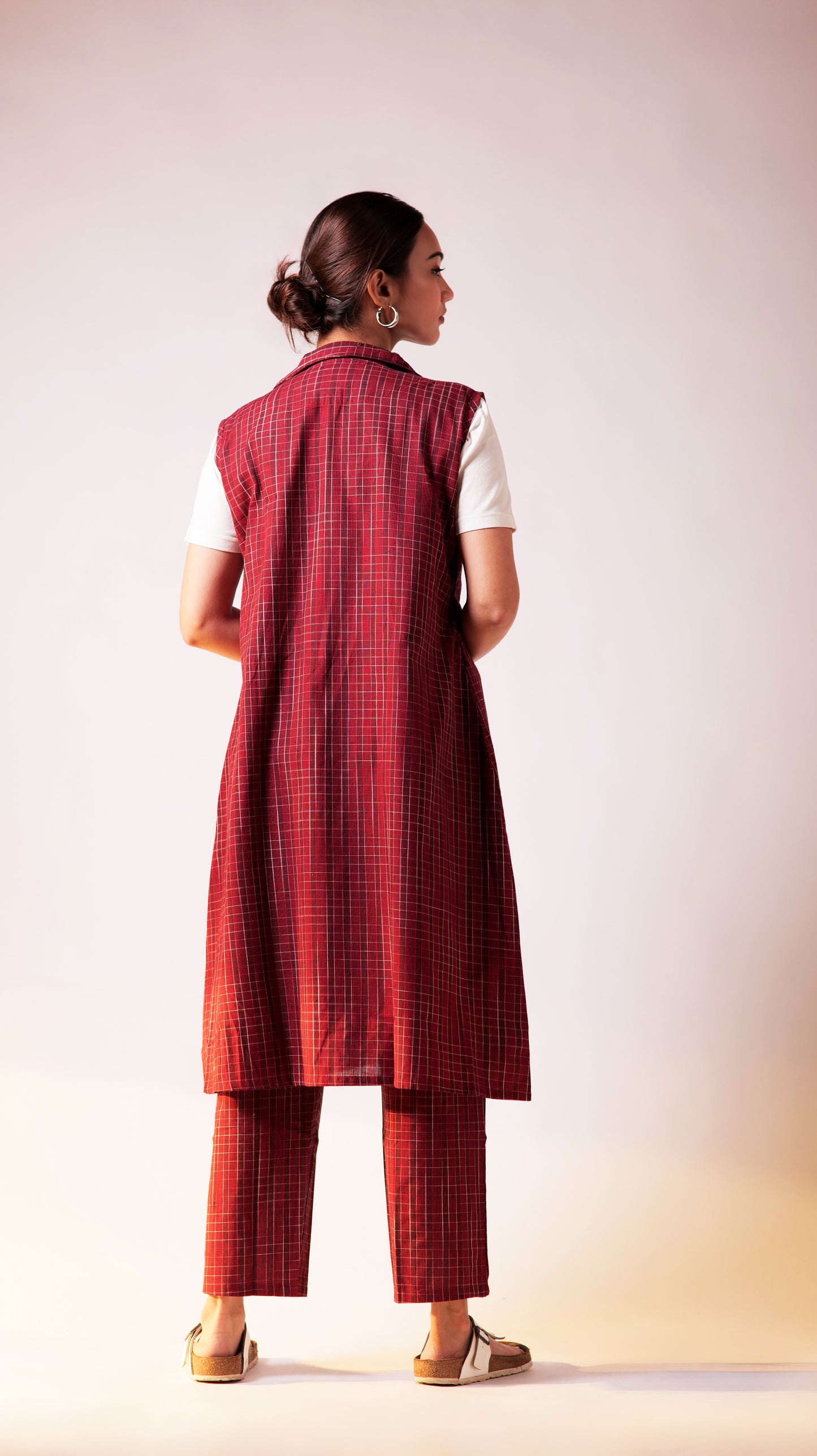 Quad Blazer Pant Set - Maroon